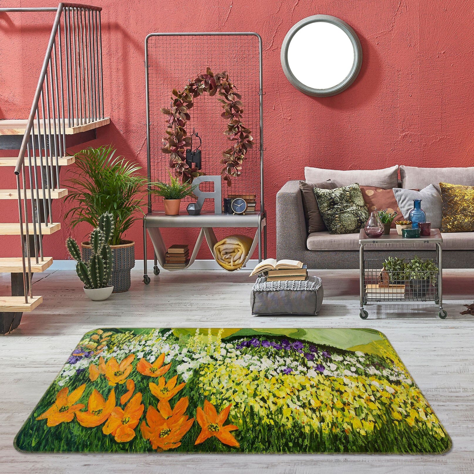 3D Bright Flowers 1080 Allan P. Friedlander Rug Non Slip Rug Mat Mat AJ Creativity Home