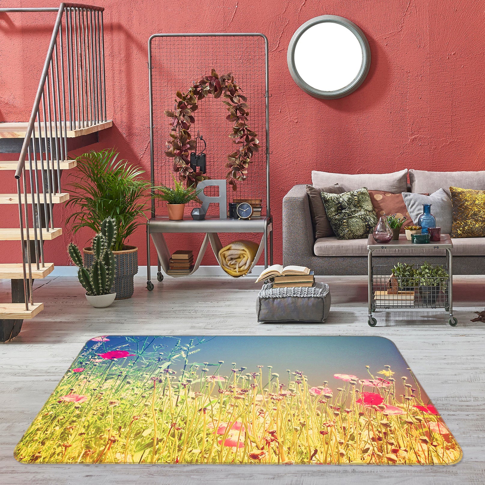 3D Flower Bush 77099 Non Slip Rug Mat