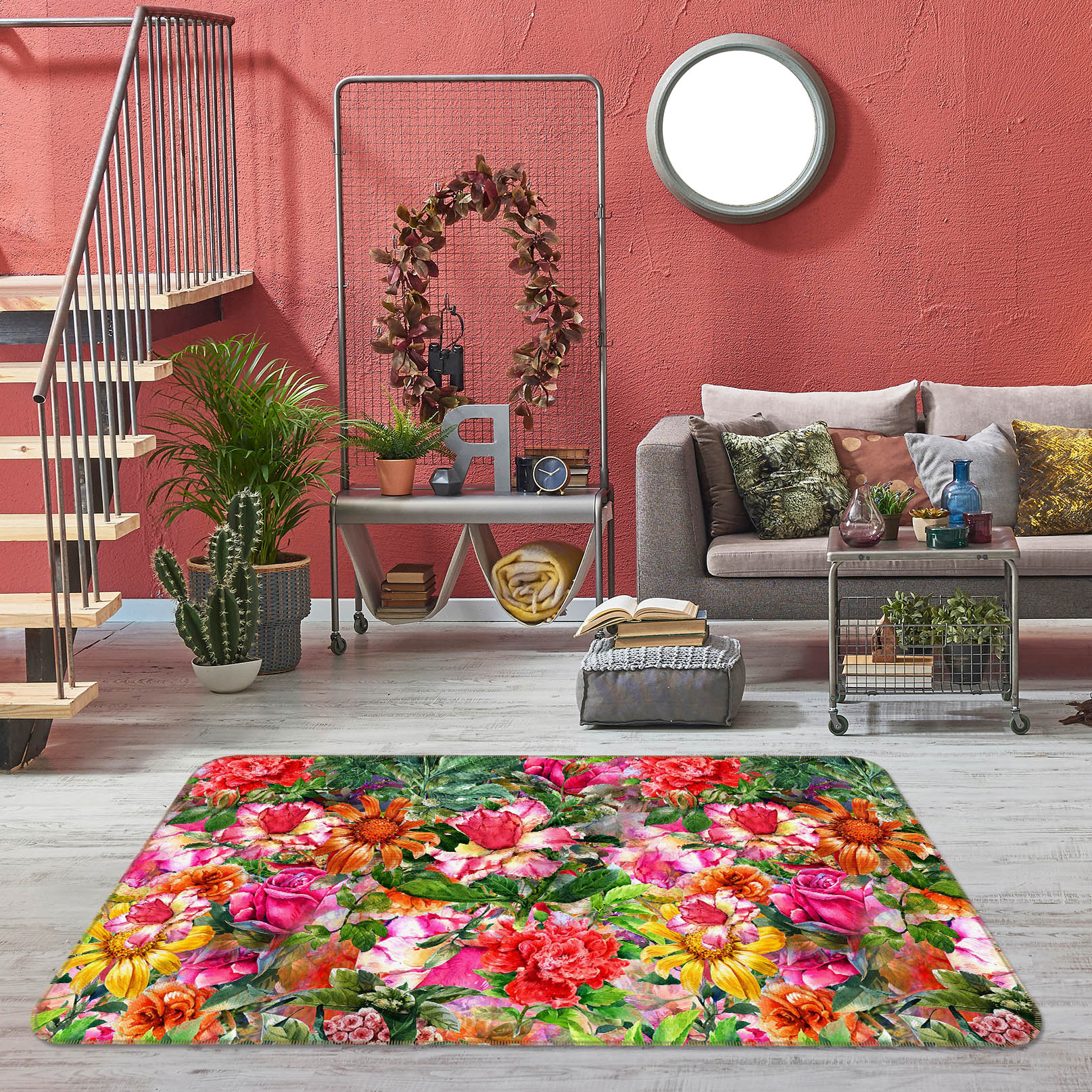 3D Flower Bush 31032 Non Slip Rug Mat