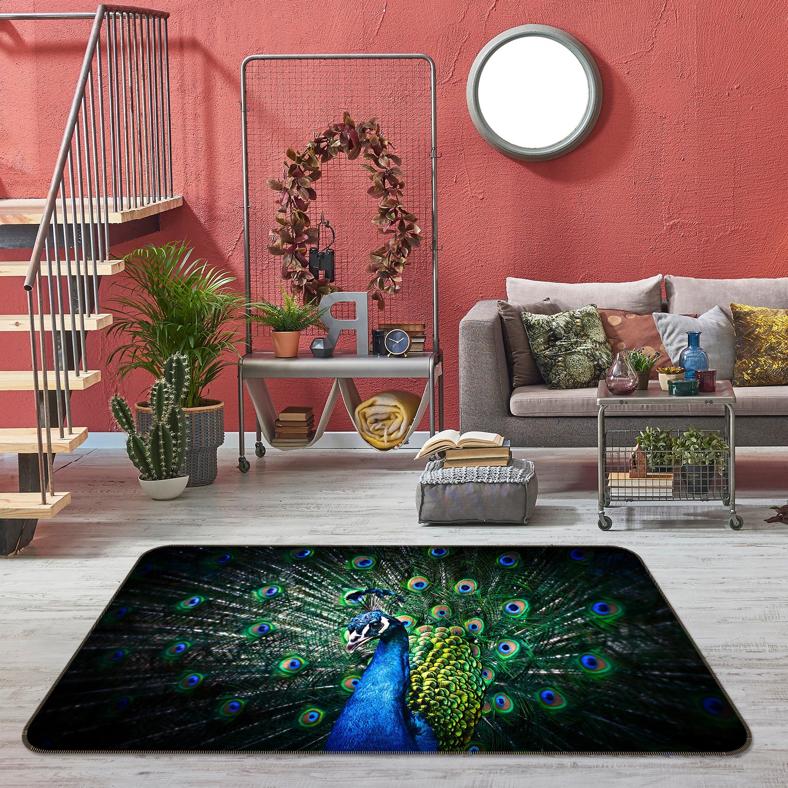 3D Peacock 30003 Non Slip Rug Mat