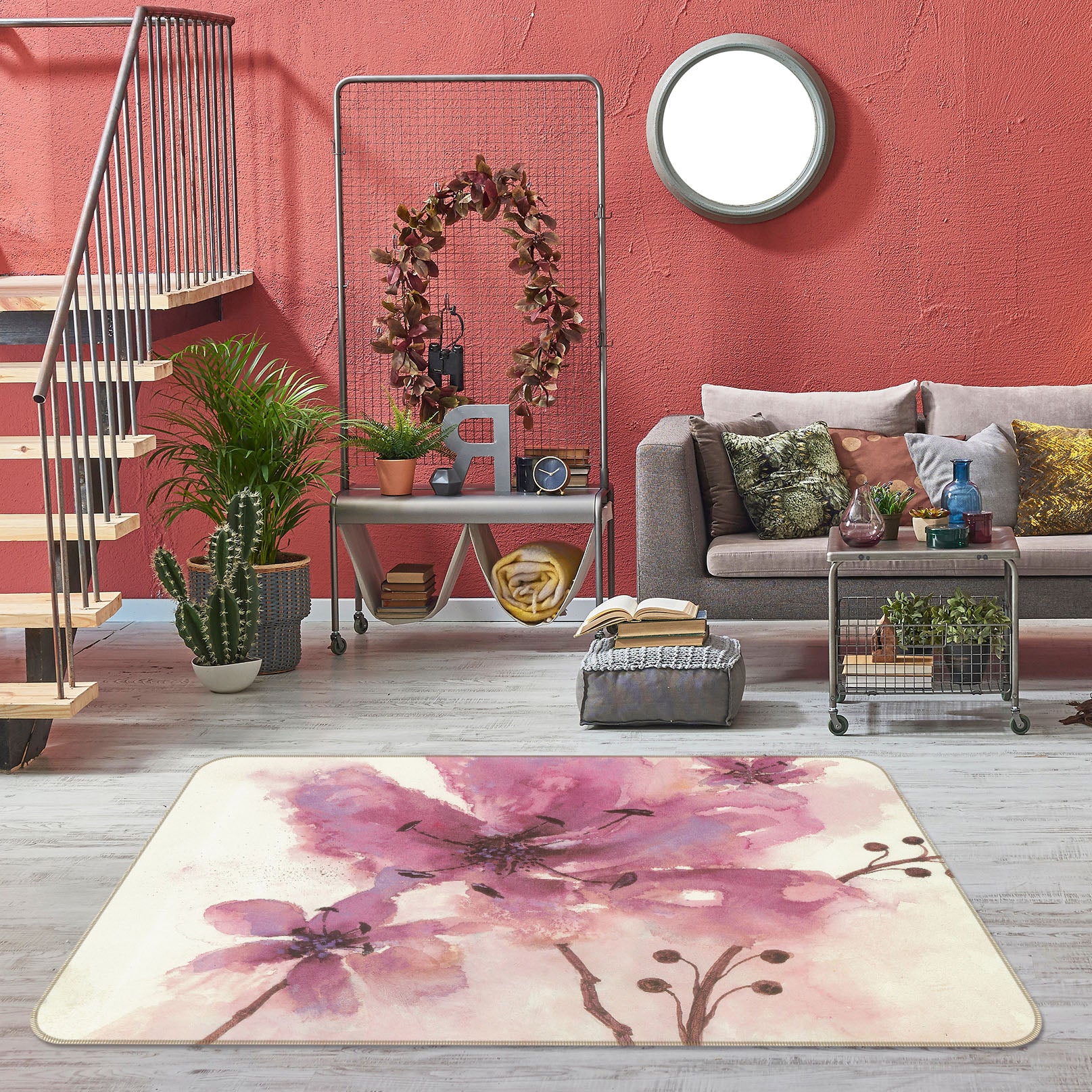 3D Flowers 32058 Non Slip Rug Mat
