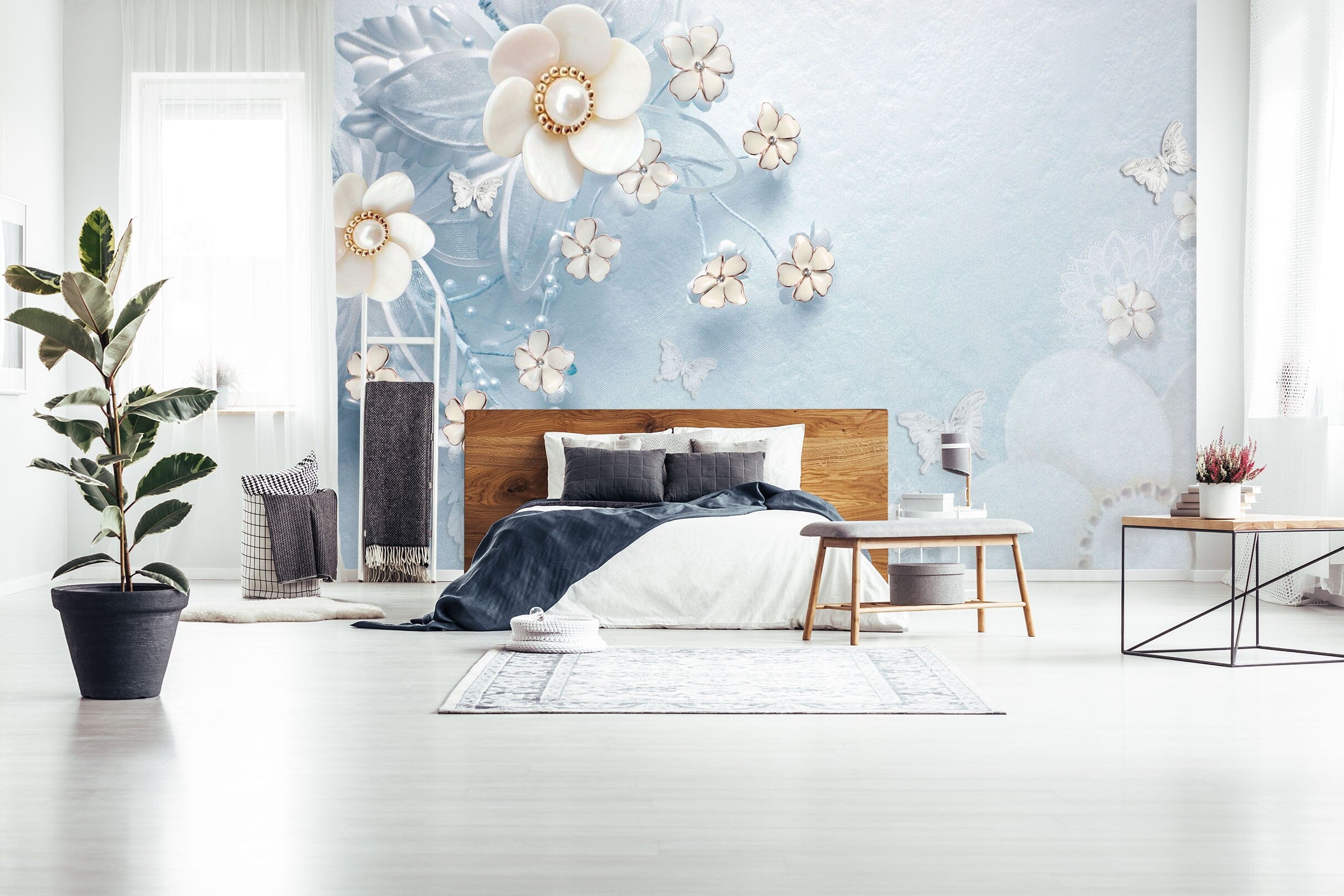 3D Modern Flowers 1488 Wall Murals Wallpaper AJ Wallpaper 2