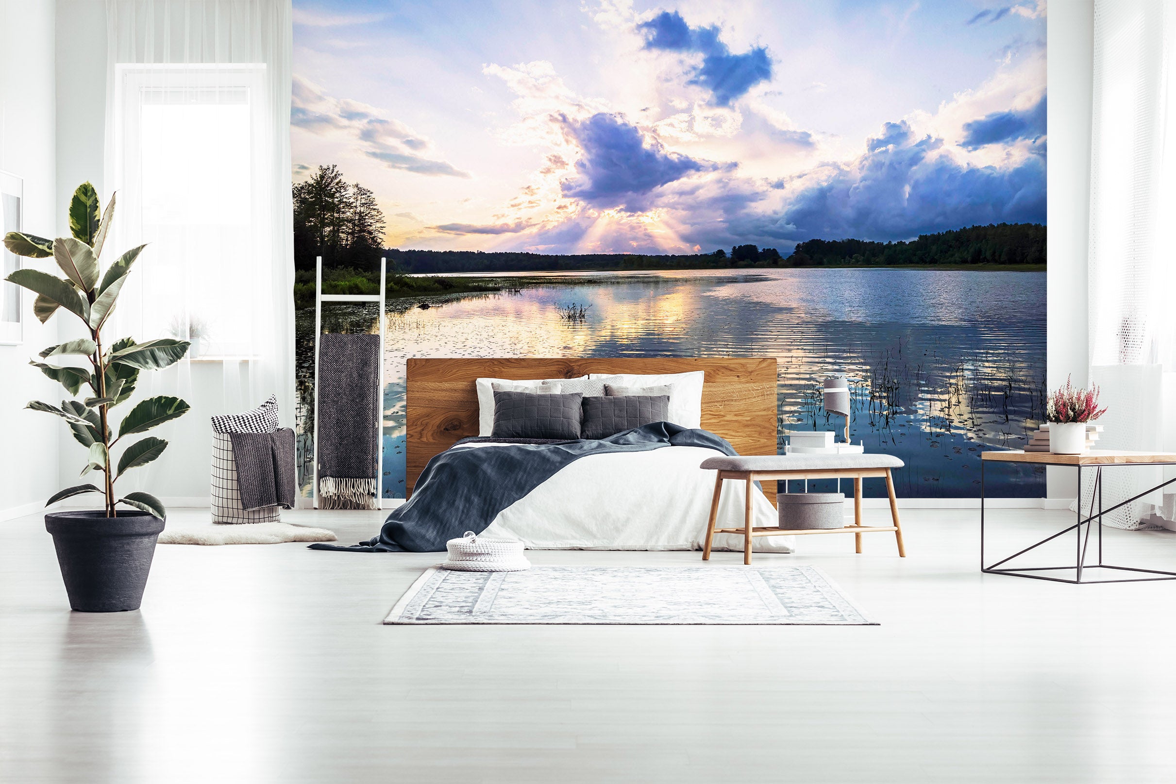 3D Reflecting Sunset 85023 Jerry LoFaro Wall Mural Wall Murals