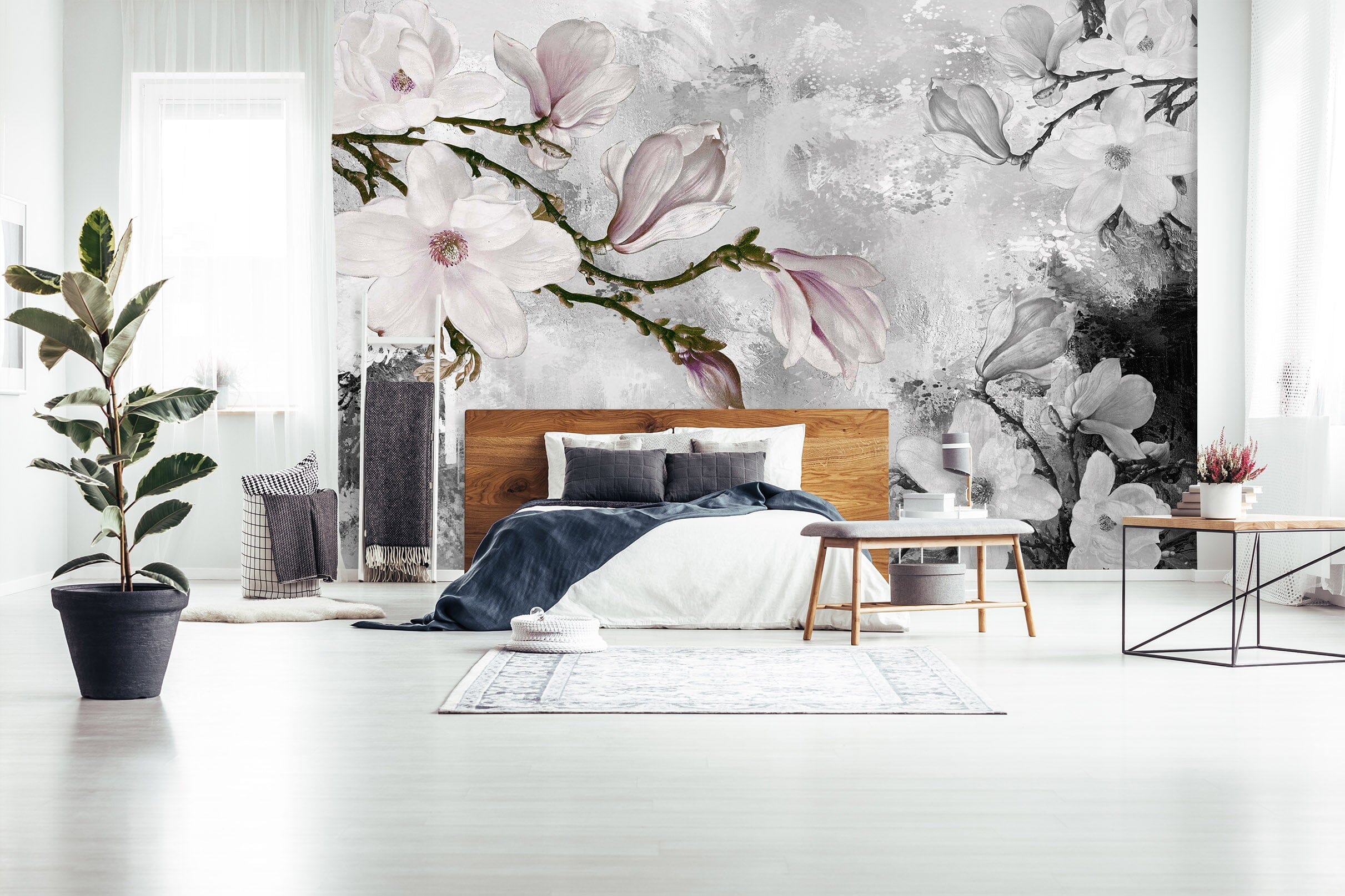 3D White Pear Blossom 1606 Wall Murals Wallpaper AJ Wallpaper 2