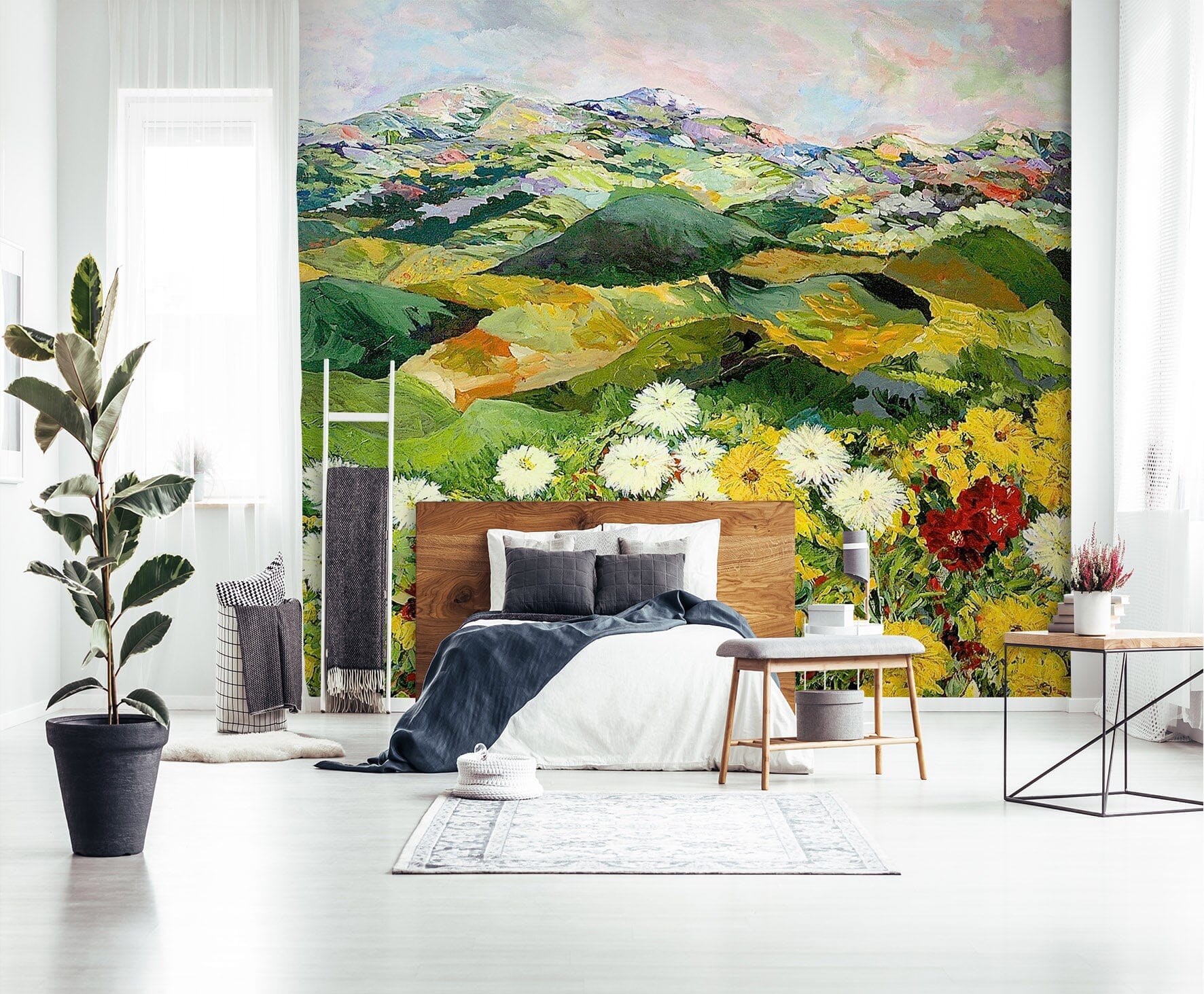 3D White Chrysanthemum 143 Allan P. Friedlander Wall Mural Wall Murals Wallpaper AJ Wallpaper 2