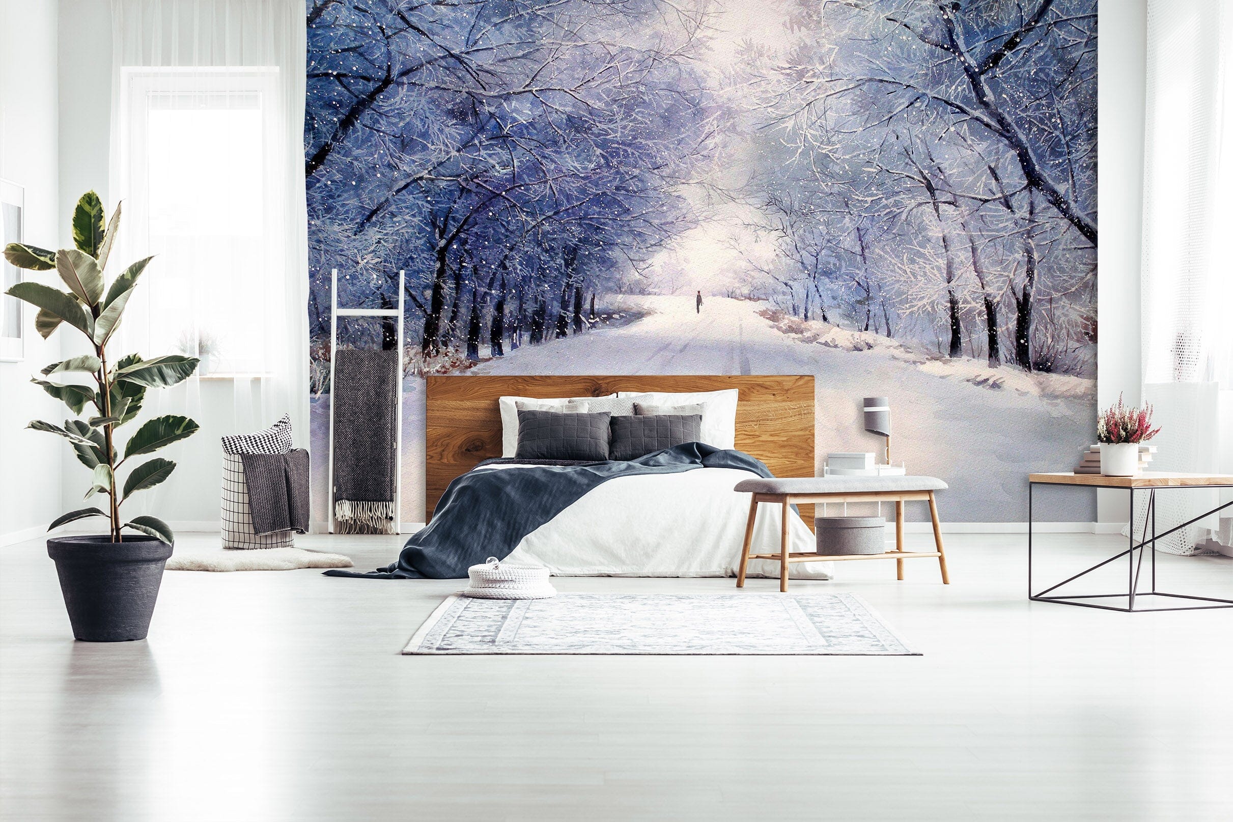 3D Snow Forest 1748 Wall Murals Wallpaper AJ Wallpaper 2
