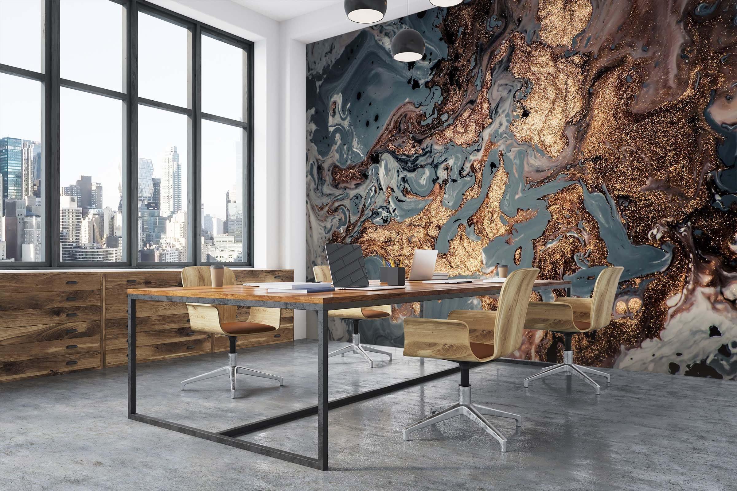 3D Blue and brown Abstract Liquid 24 Wall Murals Wallpaper AJ Wallpaper