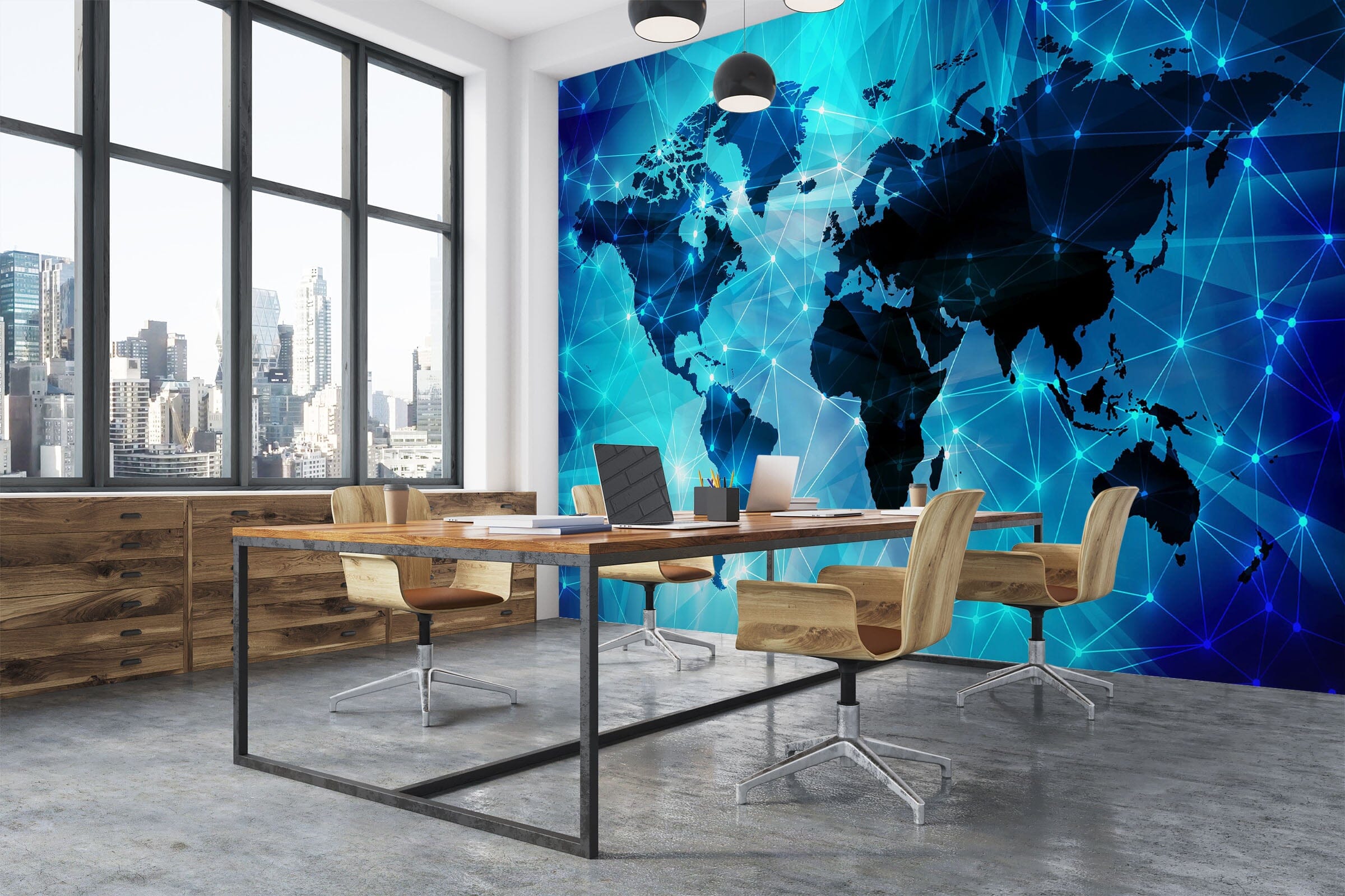 3D Blue Valley 2148 World Map Wall Murals Wallpaper AJ Wallpaper 2