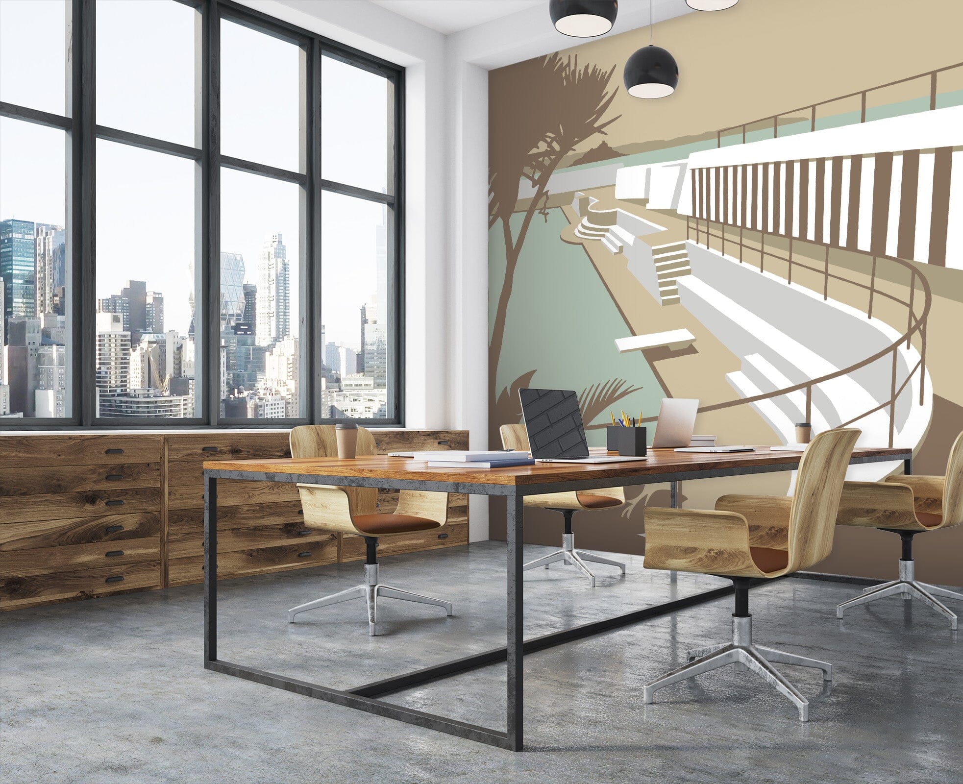 3D Penzance Pool 1036 Steve Read Wall Mural Wall Murals Wallpaper AJ Wallpaper 2