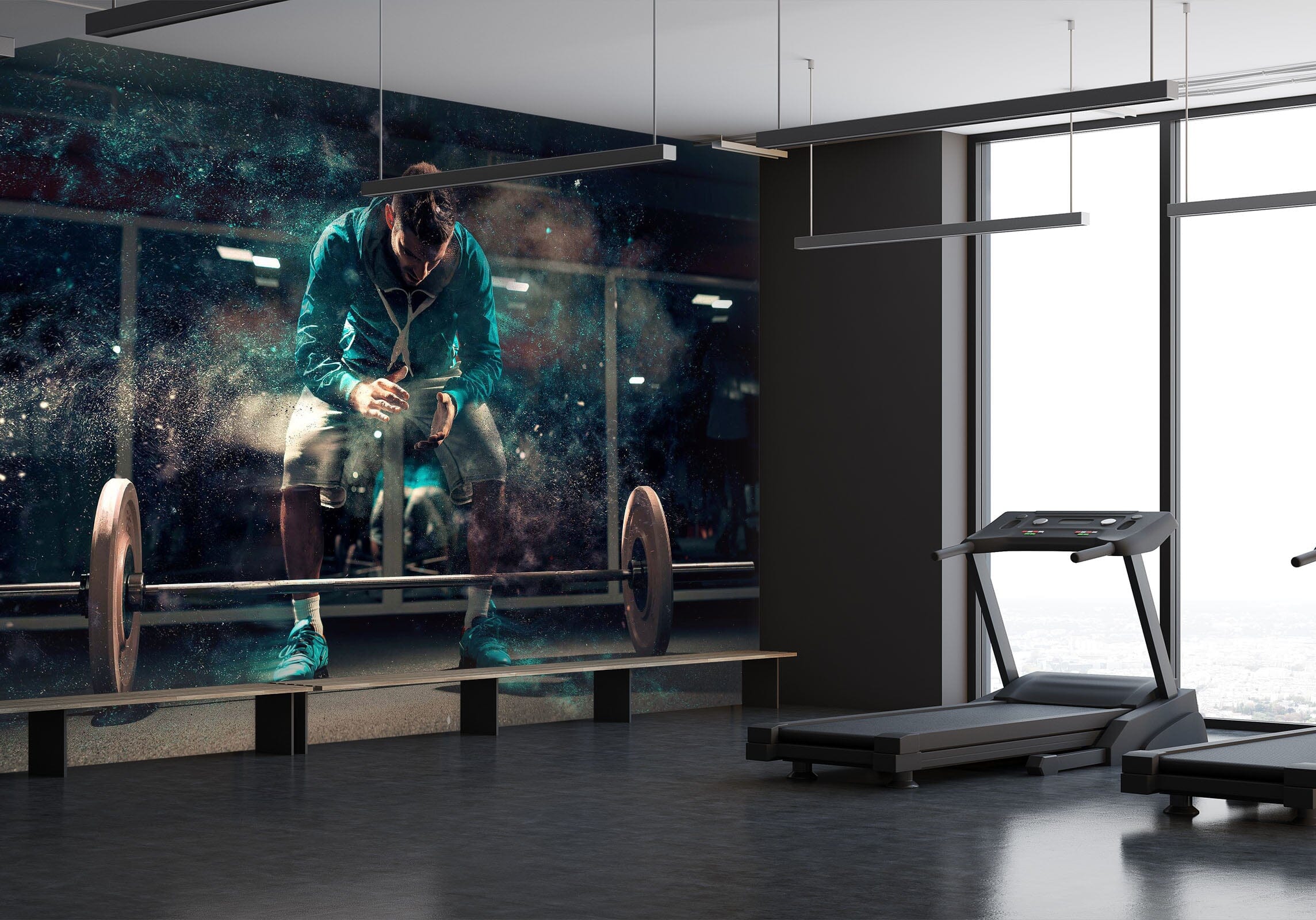 3D Fitness Squat 302 Wall Murals Wallpaper AJ Wallpaper 2