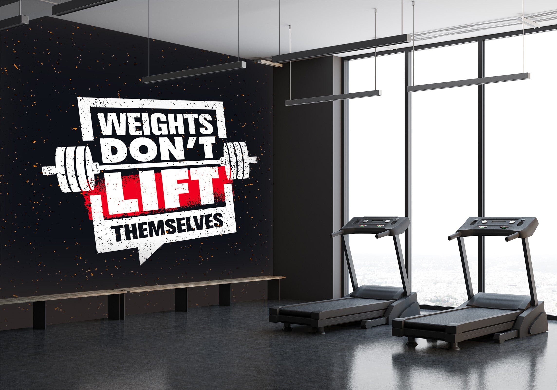 3D Dumbbell Letters 282 Wall Murals Wallpaper AJ Wallpaper 2