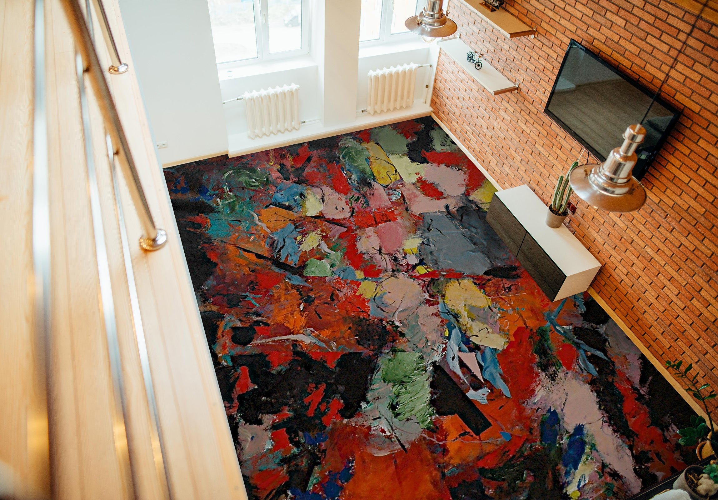3D Colorful Paint Pattern 9921 Allan P. Friedlander Floor Mural