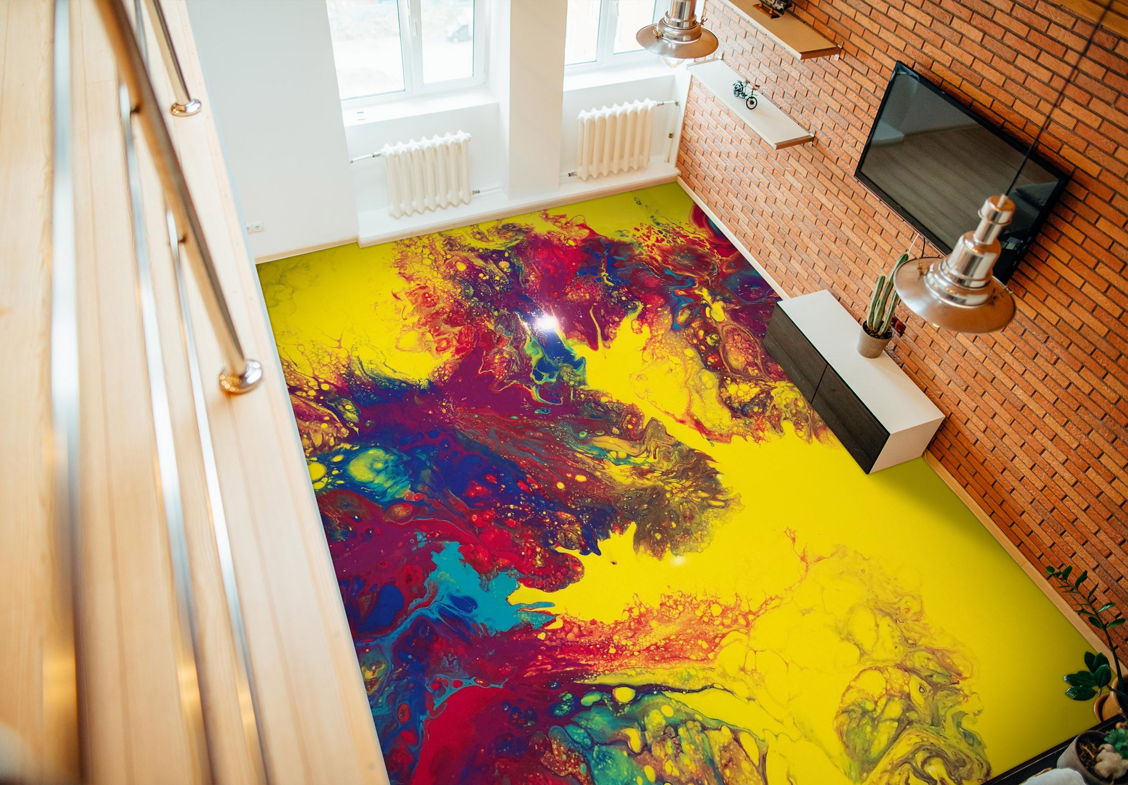 3D Color Paint Texture 98205 Valerie Latrice Floor Mural