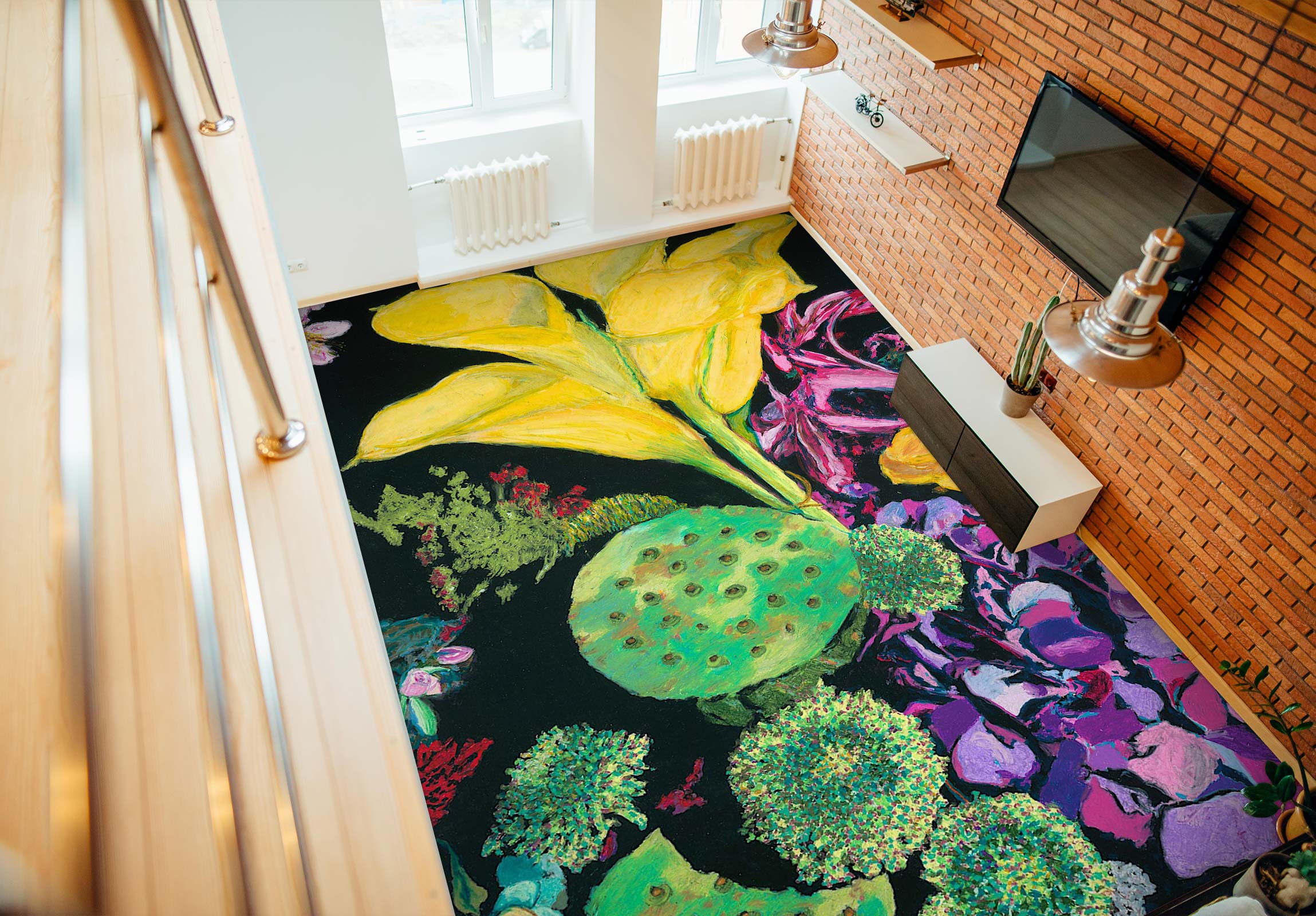 3D Lotus Flower 96128 Allan P. Friedlander Floor Mural