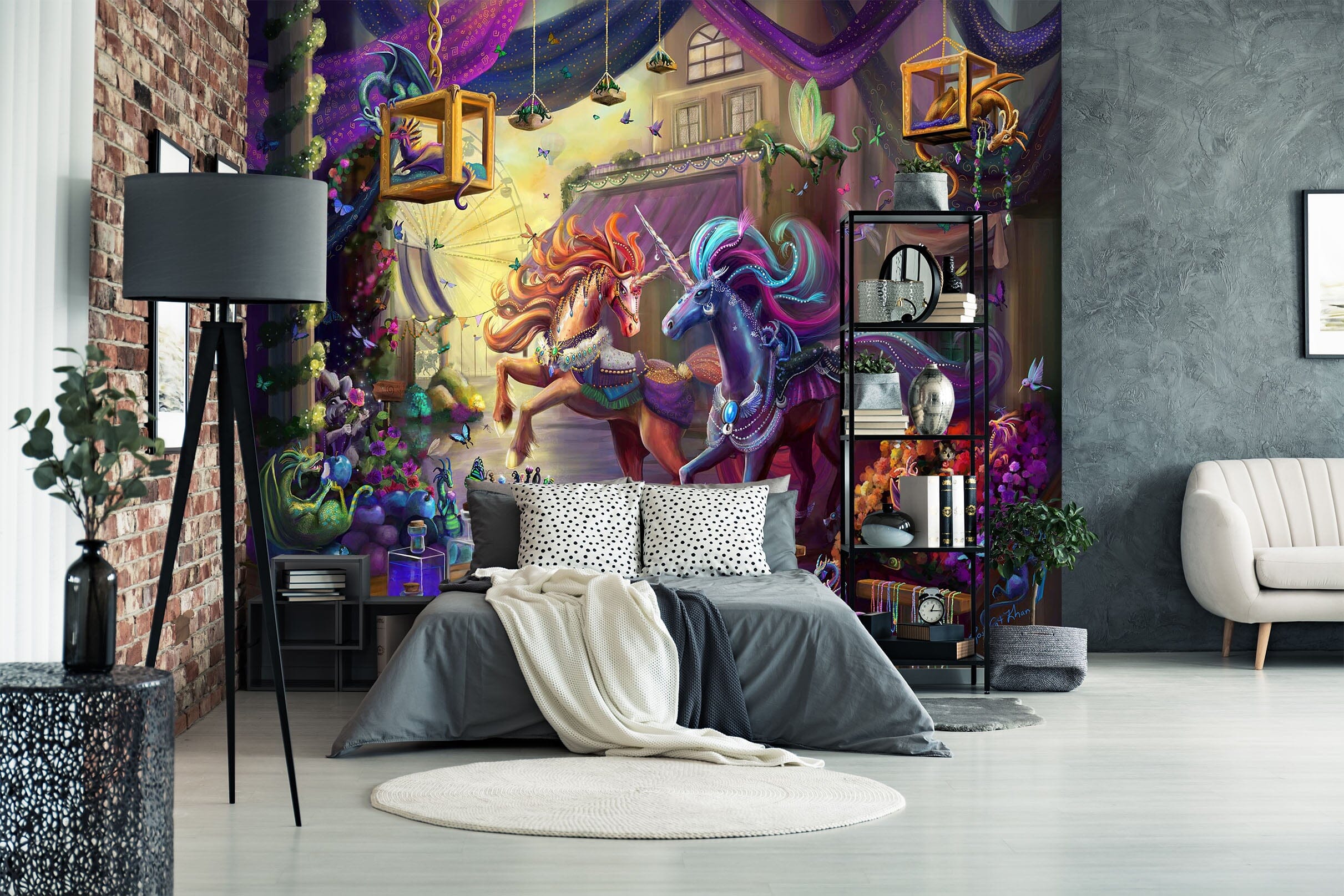 3D Two Horses 1417 Rose Catherine Khan Wall Mural Wall Murals Wallpaper AJ Wallpaper 2