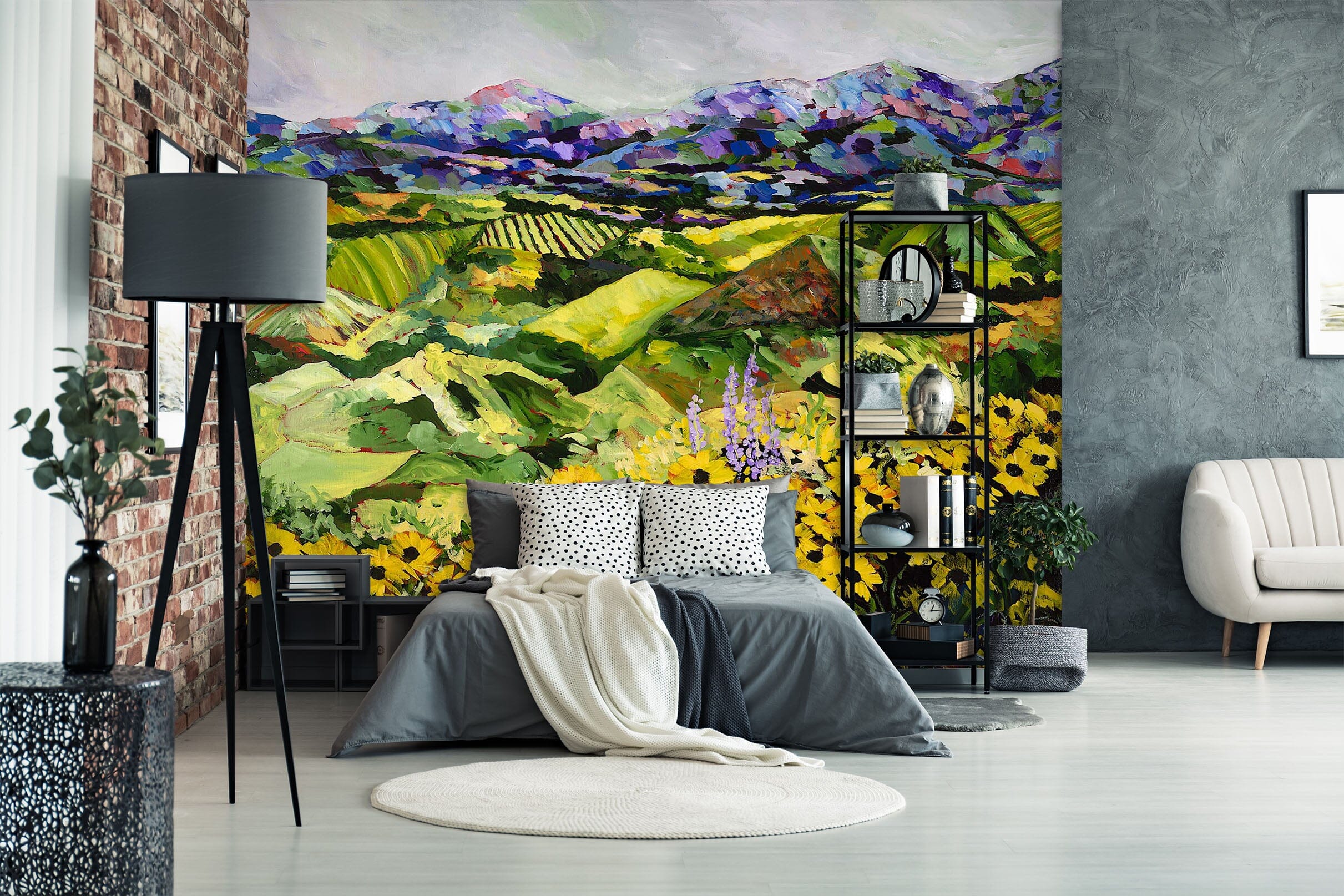 3D Sun Flower Garden 138 Allan P. Friedlander Wall Mural Wall Murals Wallpaper AJ Wallpaper 2
