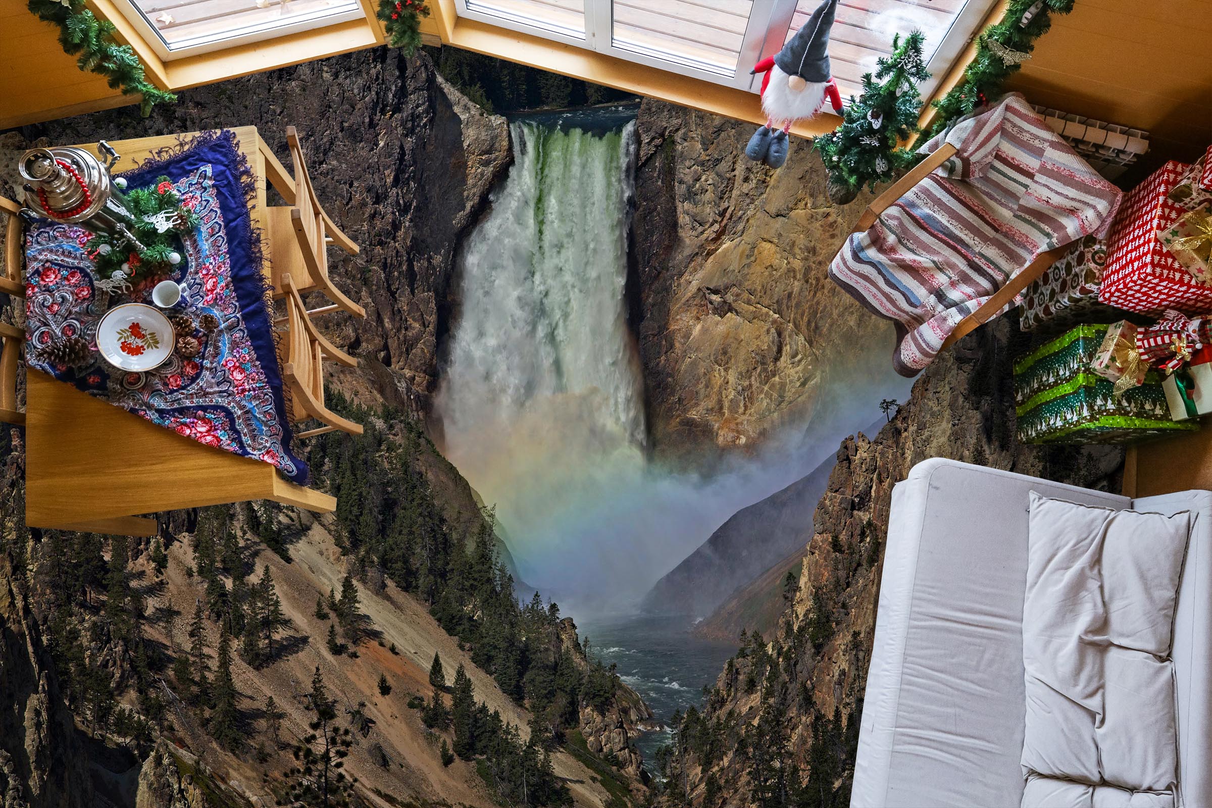 3D Mountains Trees 98190 Kathy Barefield Floor Mural