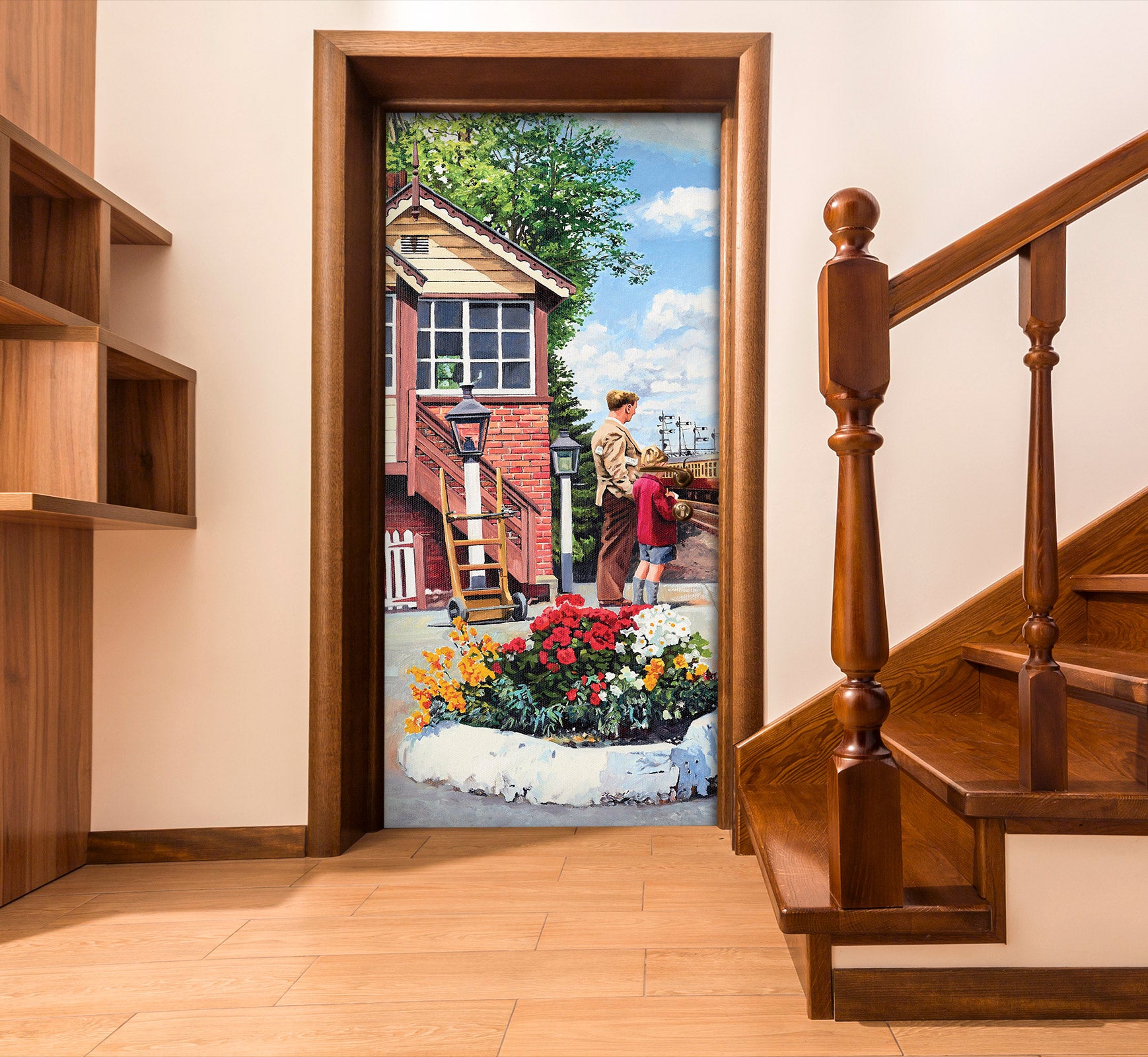 3D Flower Bed Chalet 103177 Trevor Mitchell Door Mural