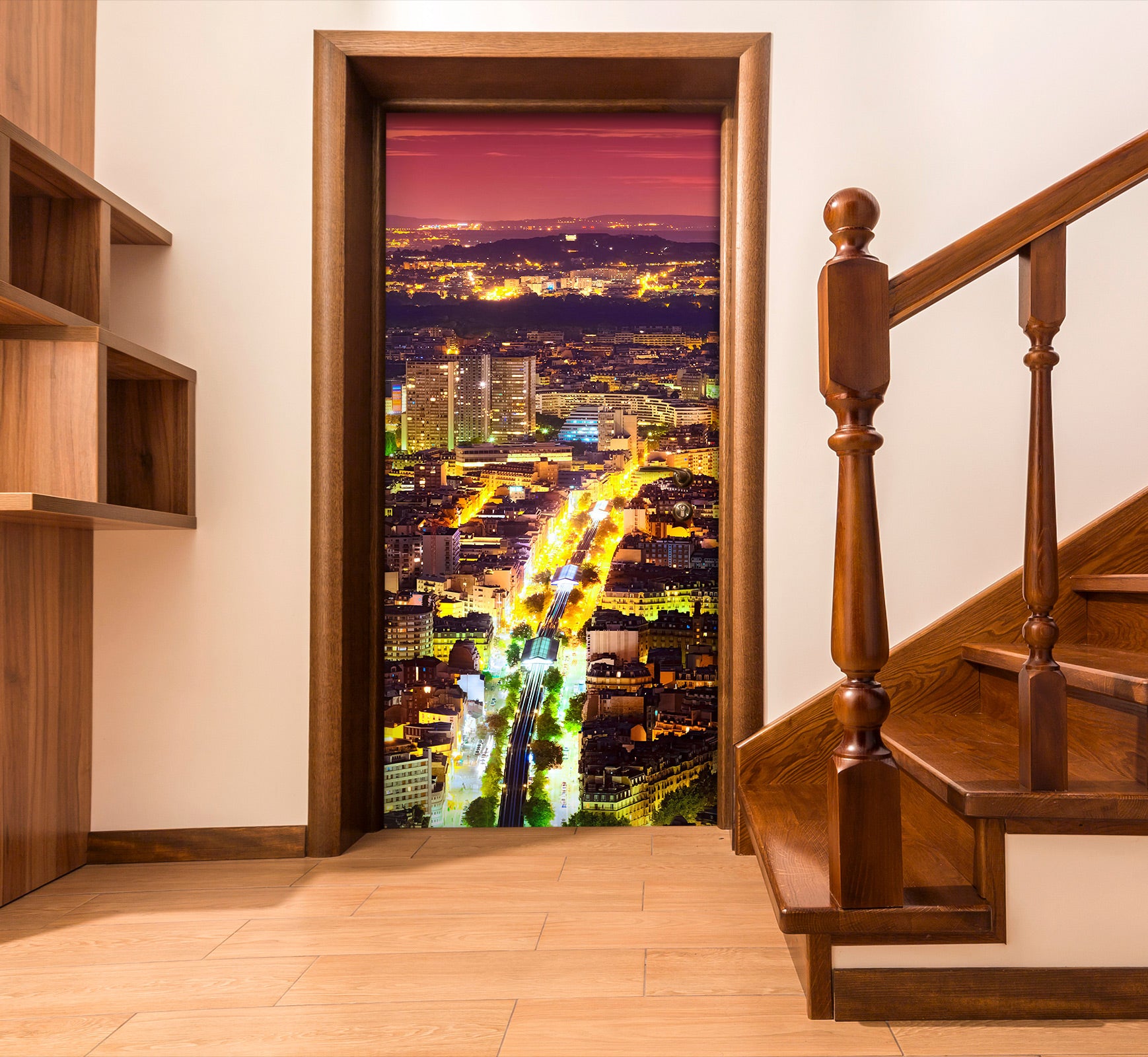 3D City Lights 23189 Door Mural