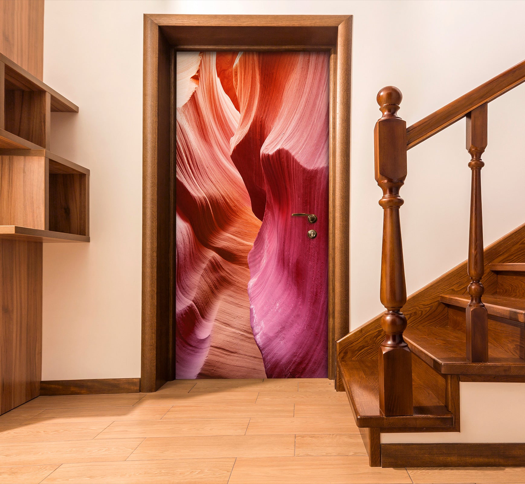 3D Red Pattern 23063 Door Mural