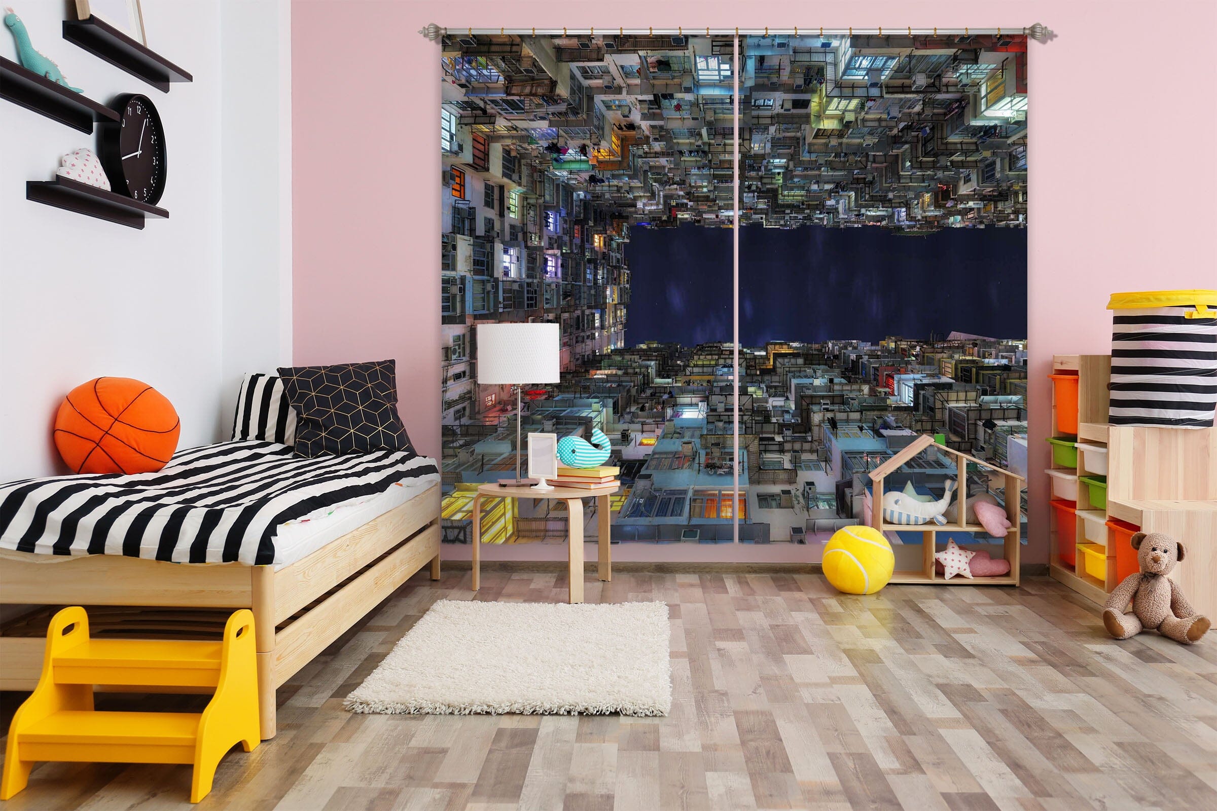 3D Night City 193 Marco Carmassi Curtain Curtains Drapes Curtains AJ Creativity Home