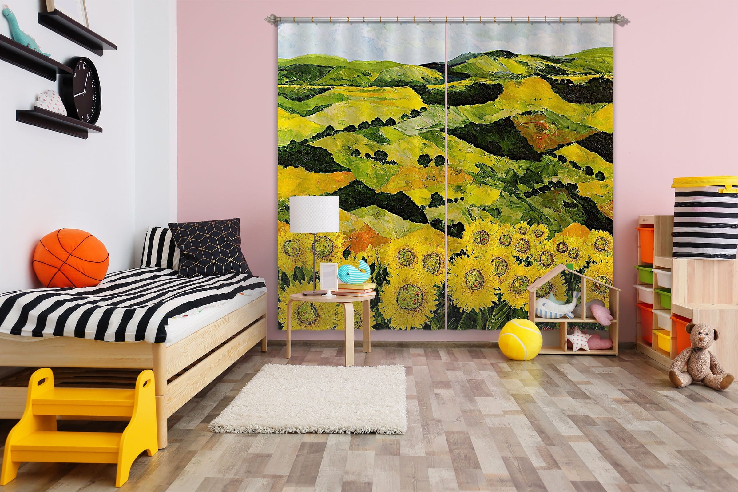 3D Sunflowers 179 Allan P. Friedlander Curtain Curtains Drapes Curtains AJ Creativity Home