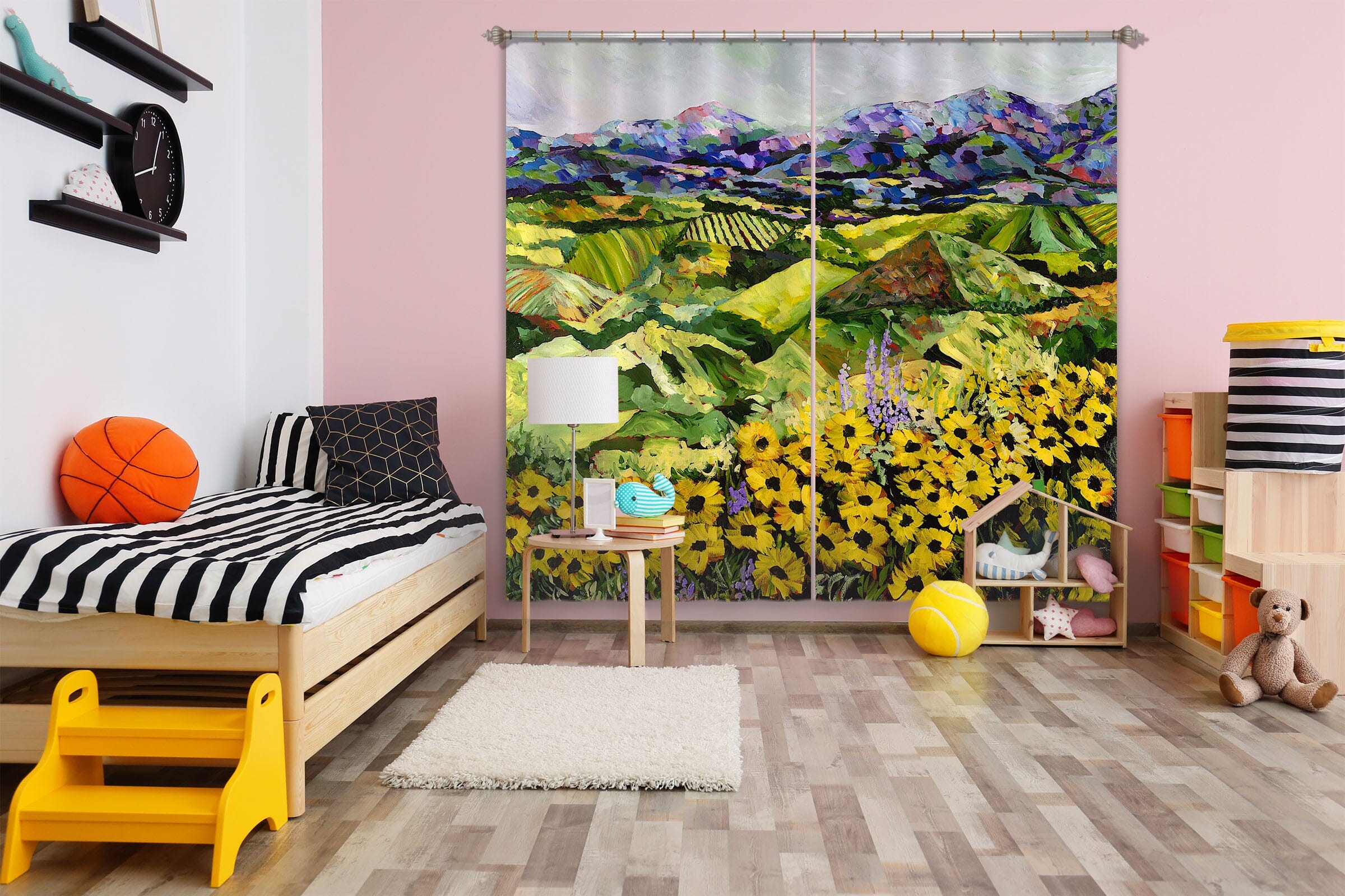 3D Sunflower 141 Allan P. Friedlander Curtain Curtains Drapes Curtains AJ Creativity Home