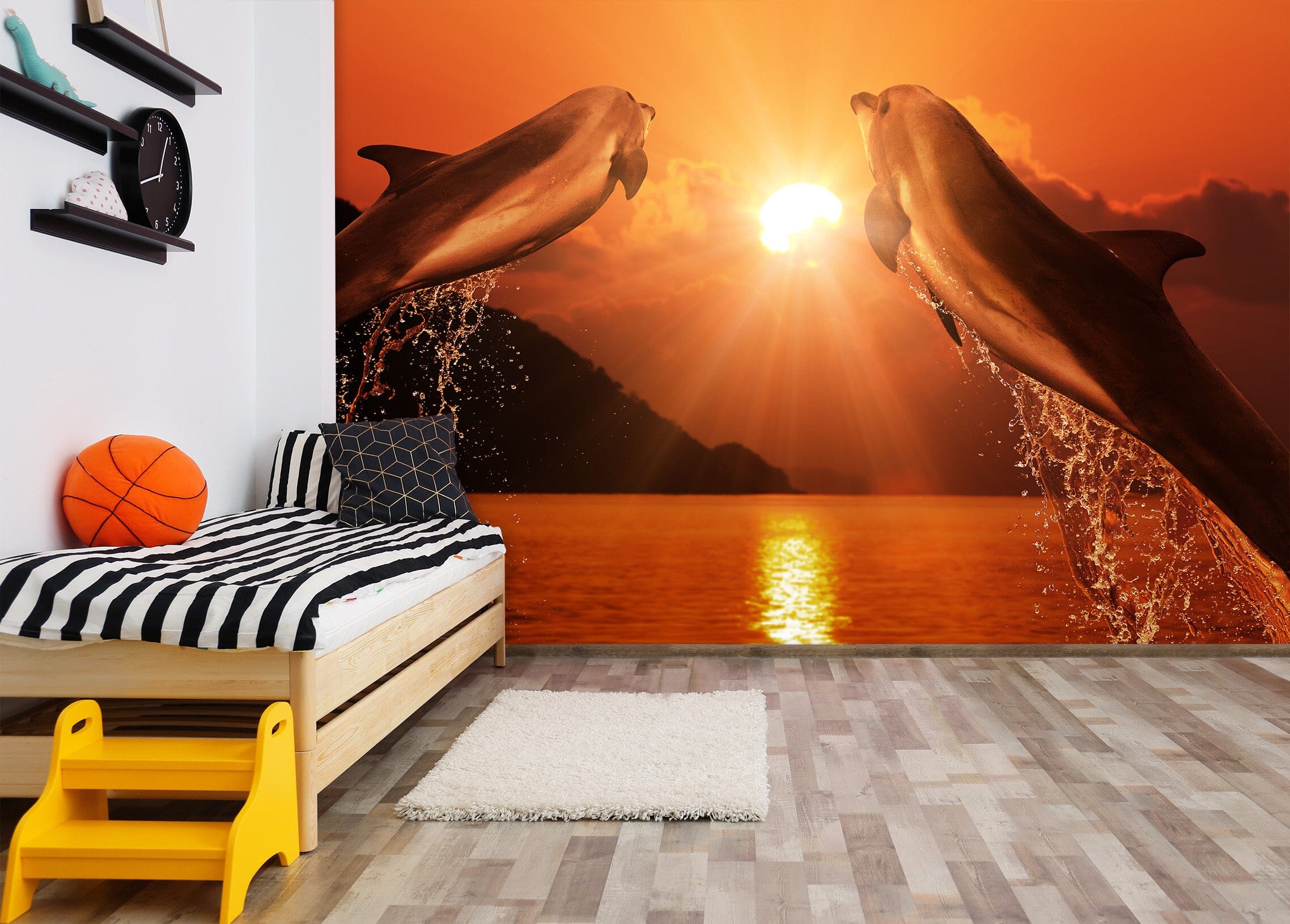 3D Sunset Dolphin 2003 Wall Murals Wallpaper AJ Wallpaper 2