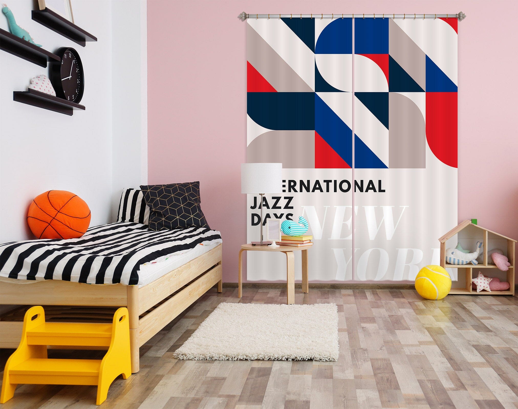 3D Blue Geometry 1062 Boris Draschoff Curtain Curtains Drapes Curtains AJ Creativity Home