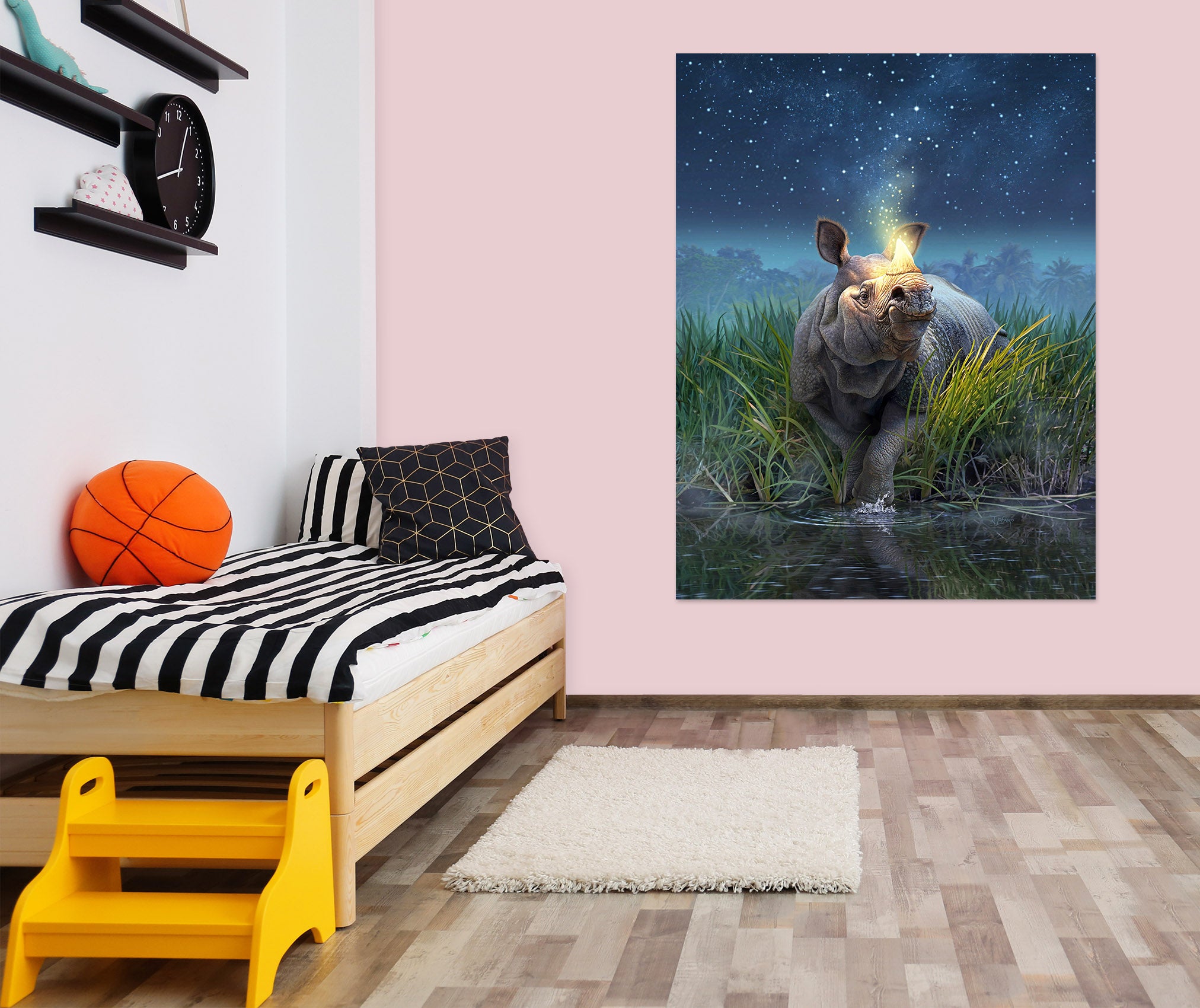 3D Rhinoceros Unicornis 85202 Jerry LoFaro Wall Sticker