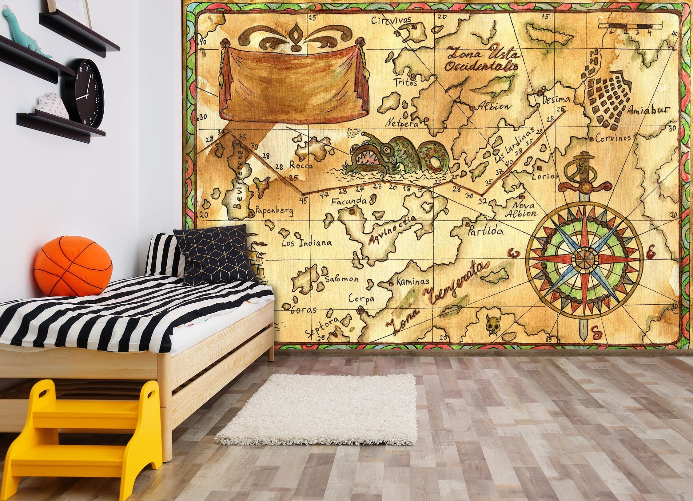 3D Vintage Map 1663 Wall Murals Wallpaper AJ Wallpaper 2