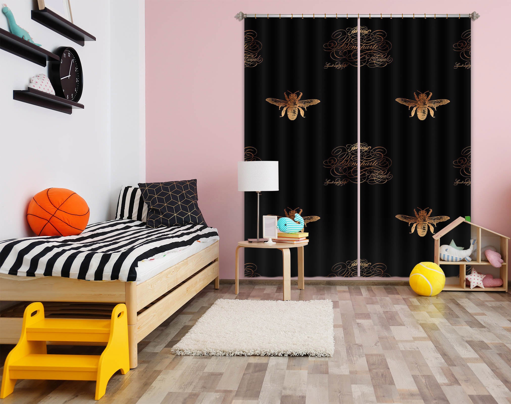 3D Golden Firefly 179 Uta Naumann Curtain Curtains Drapes