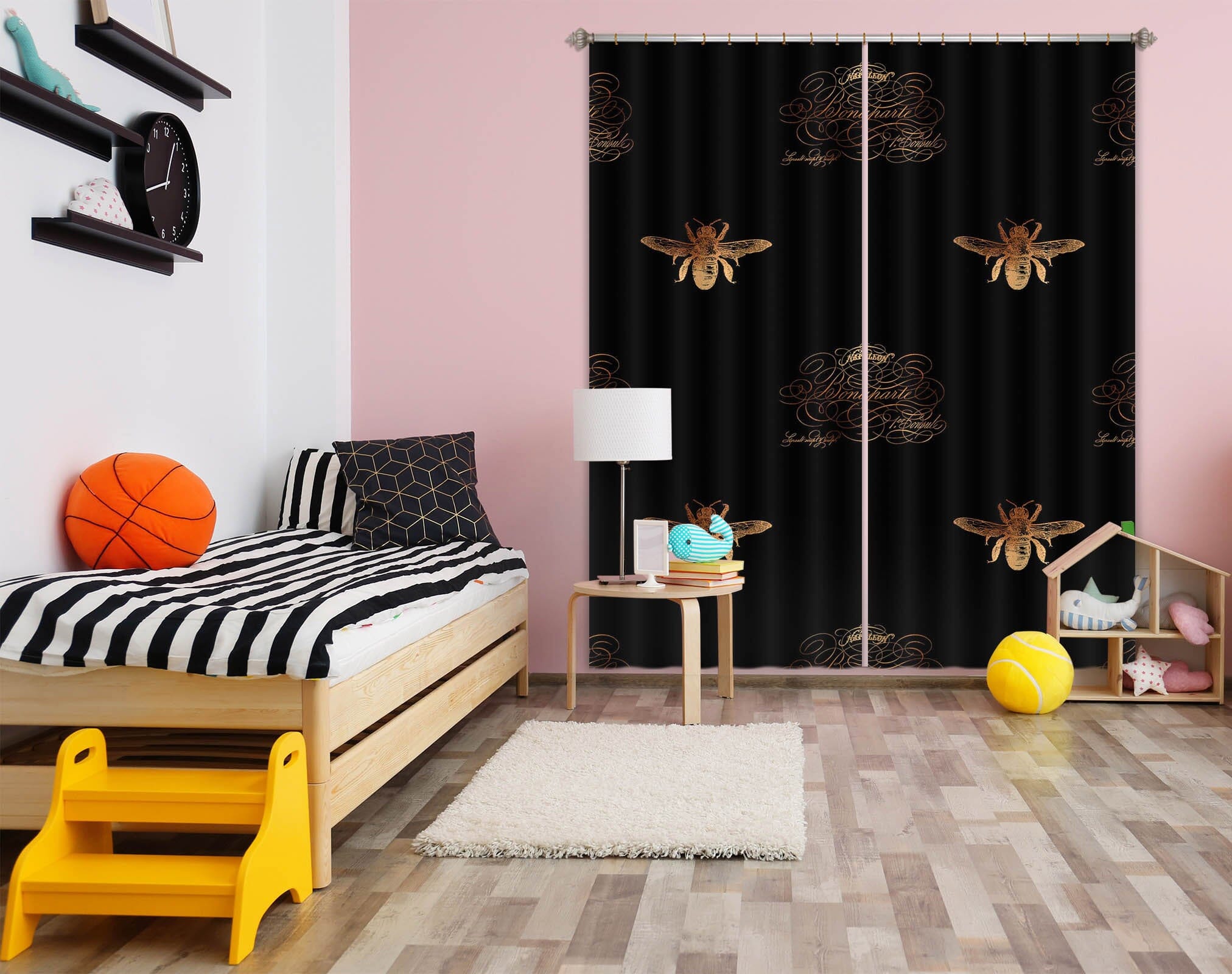3D Golden Firefly 179 Uta Naumann Curtain Curtains Drapes Curtains AJ Creativity Home