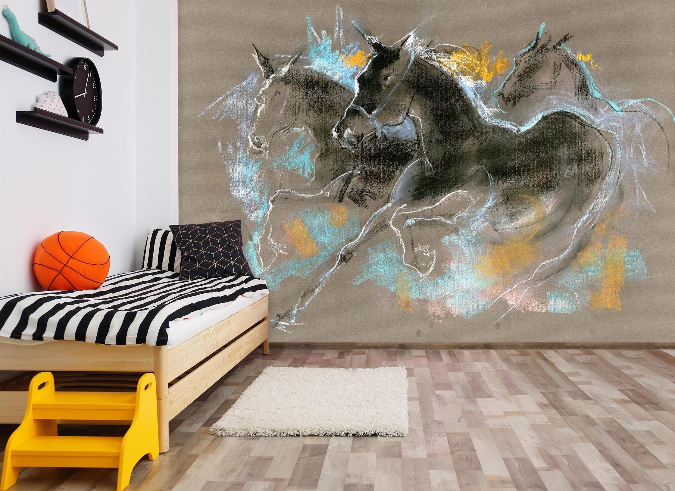 3D Running Horse 1413 Anne Farrall Doyle Wall Mural Wall Murals Wallpaper AJ Wallpaper 2