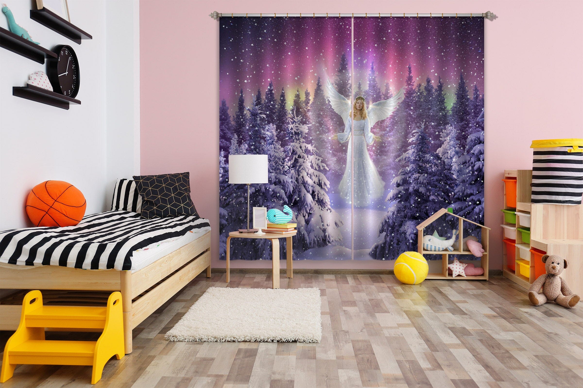 3D Snow Angel 075 Jerry LoFaro Curtain Curtains Drapes Curtains AJ Creativity Home