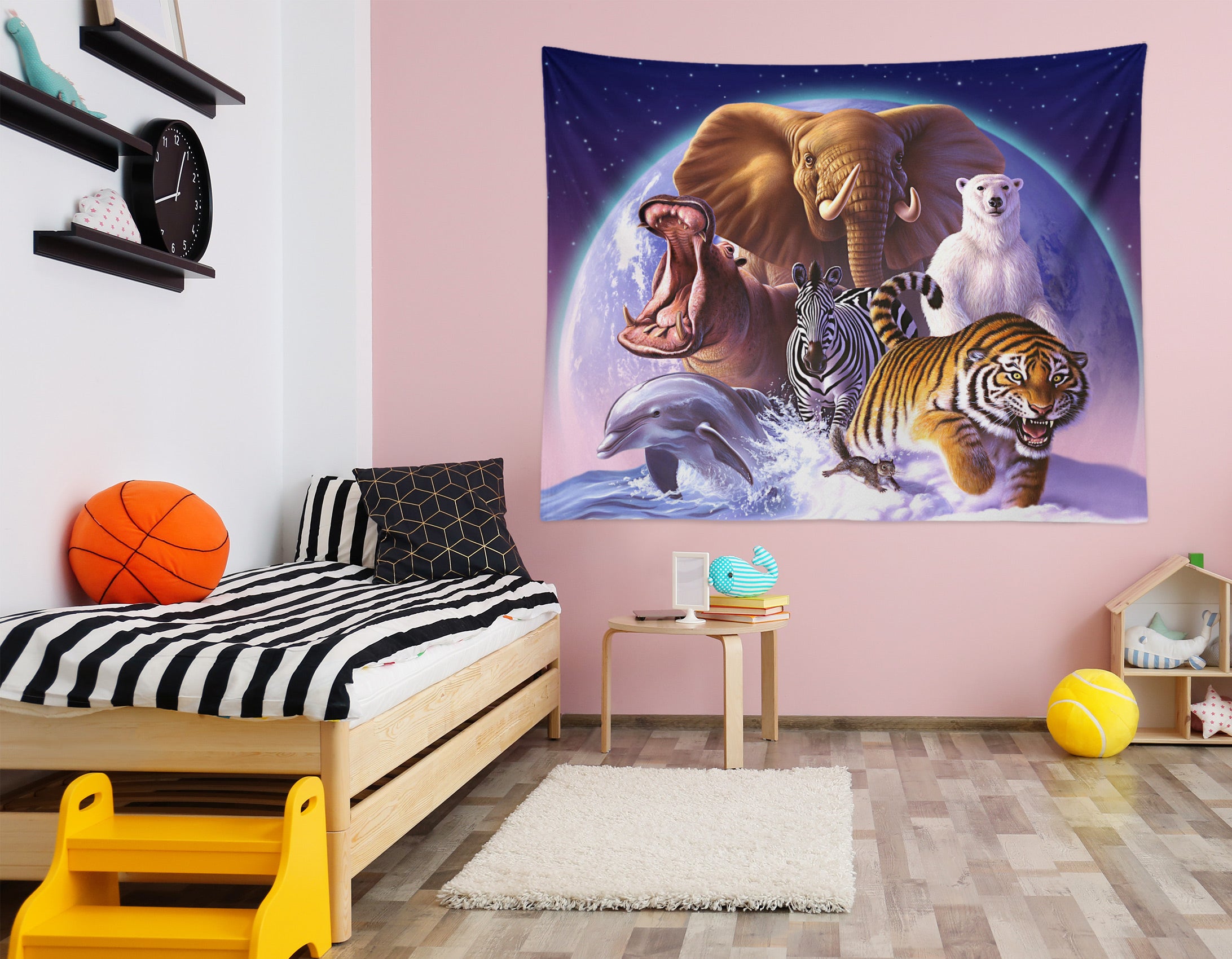 3D Tiger Bear Dolphin Elephant 111139 Jerry LoFaro Tapestry Hanging Cloth Hang