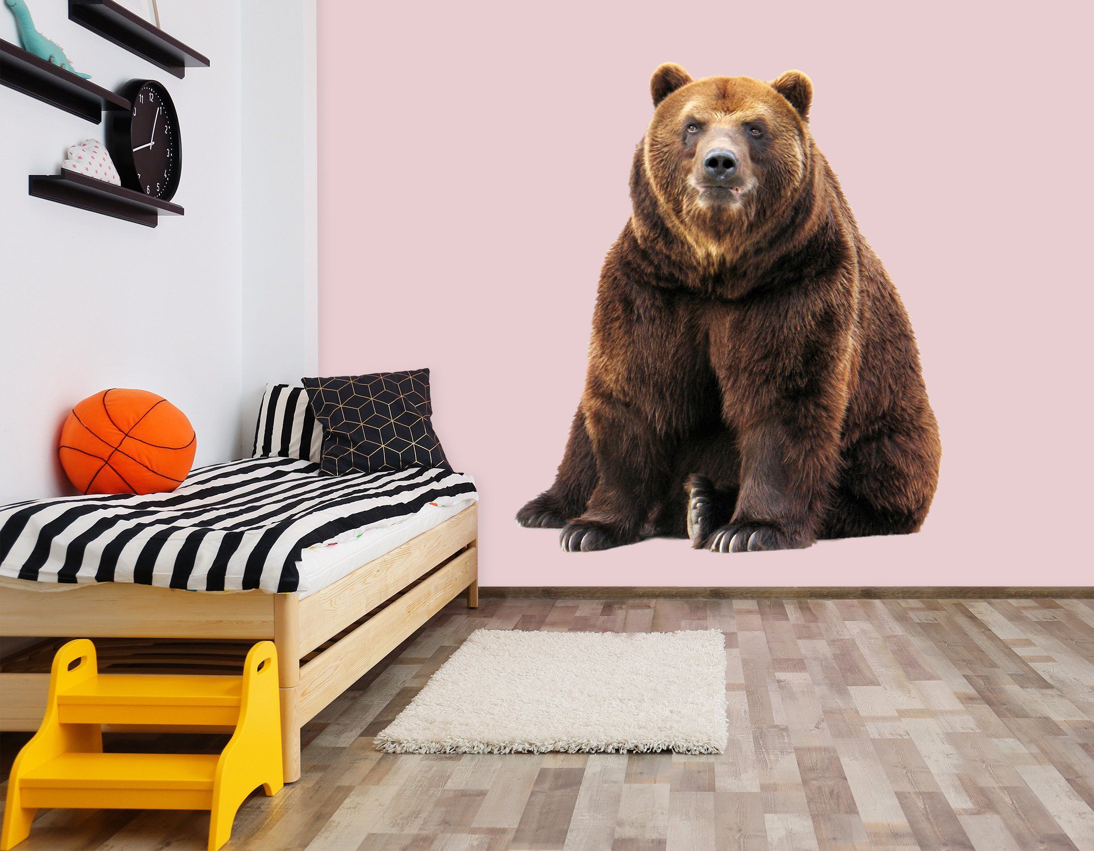 3D Brown Bear Face 201 Animals Wall Stickers Wallpaper AJ Wallpaper