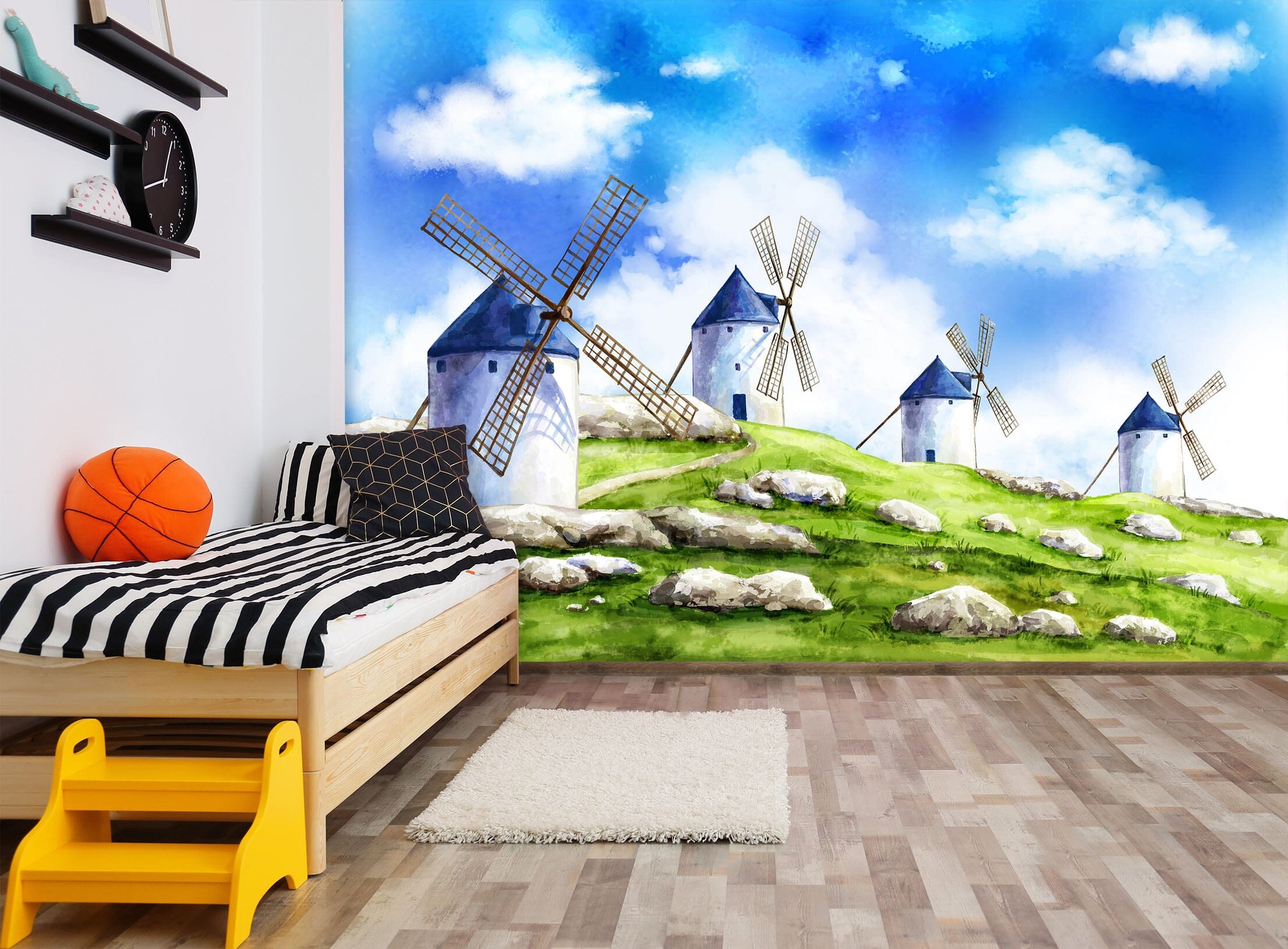 3D Hand Painted Windmill 012 Wall Murals Wallpaper AJ Wallpaper 2