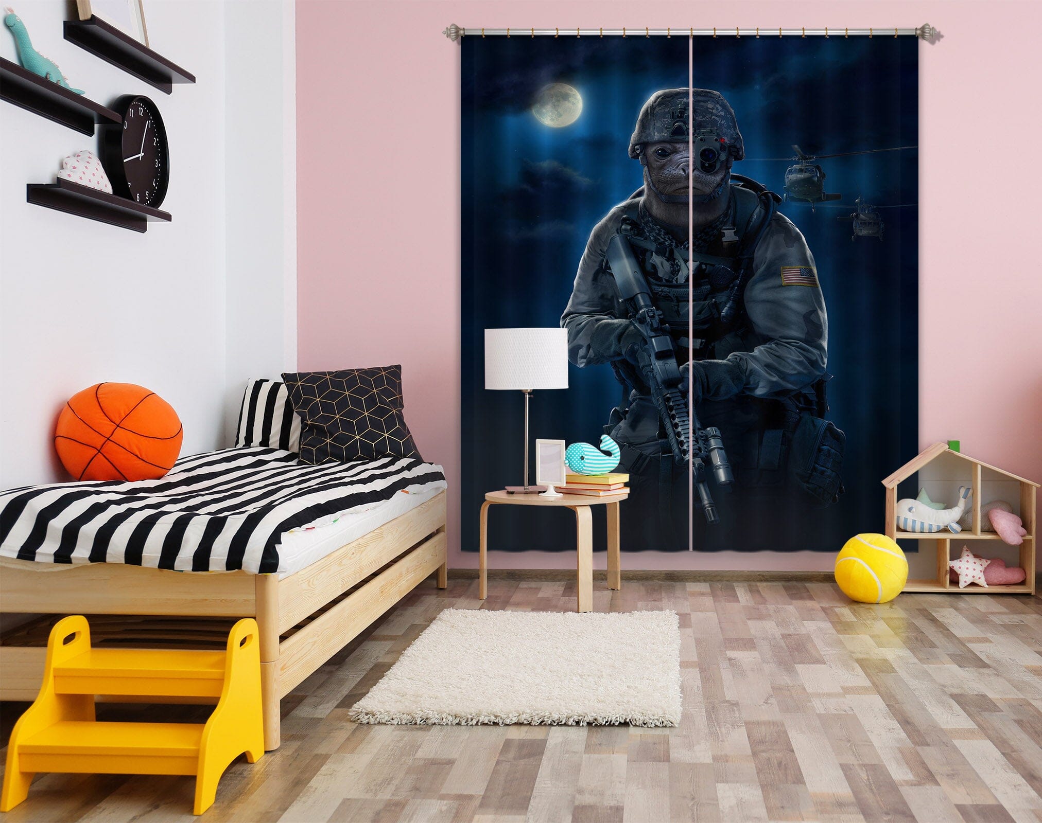 3D Dog Warrior 068 Vincent Hie Curtain Curtains Drapes Curtains AJ Creativity Home