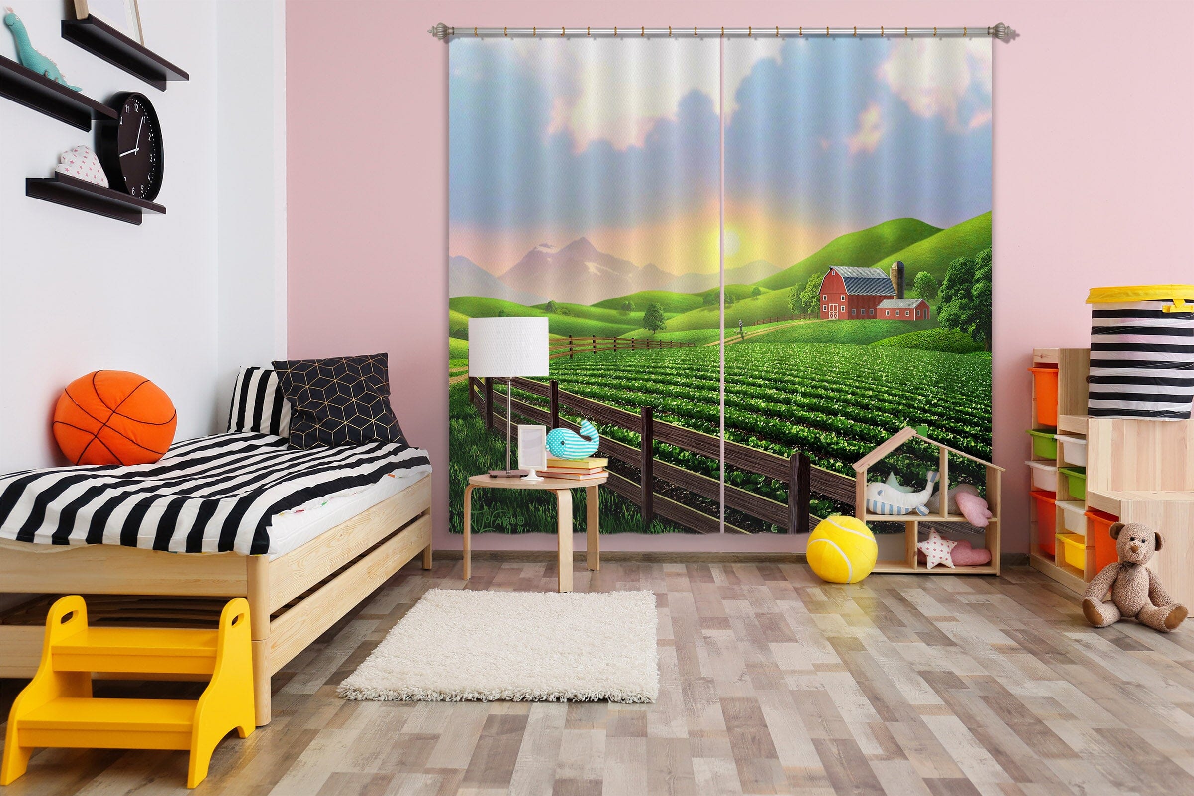 3D Green Farm 064 Jerry LoFaro Curtain Curtains Drapes Curtains AJ Creativity Home