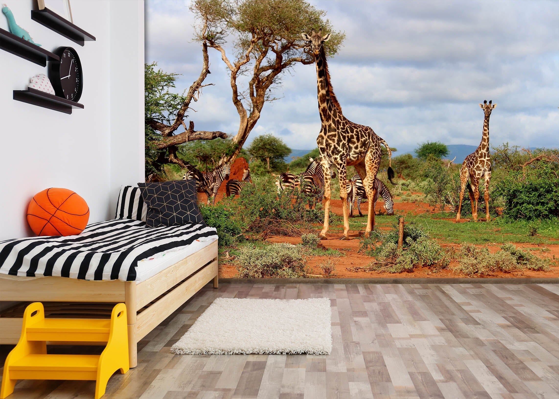 3D Giraffe Tree 409 Wall Murals Wallpaper AJ Wallpaper 2