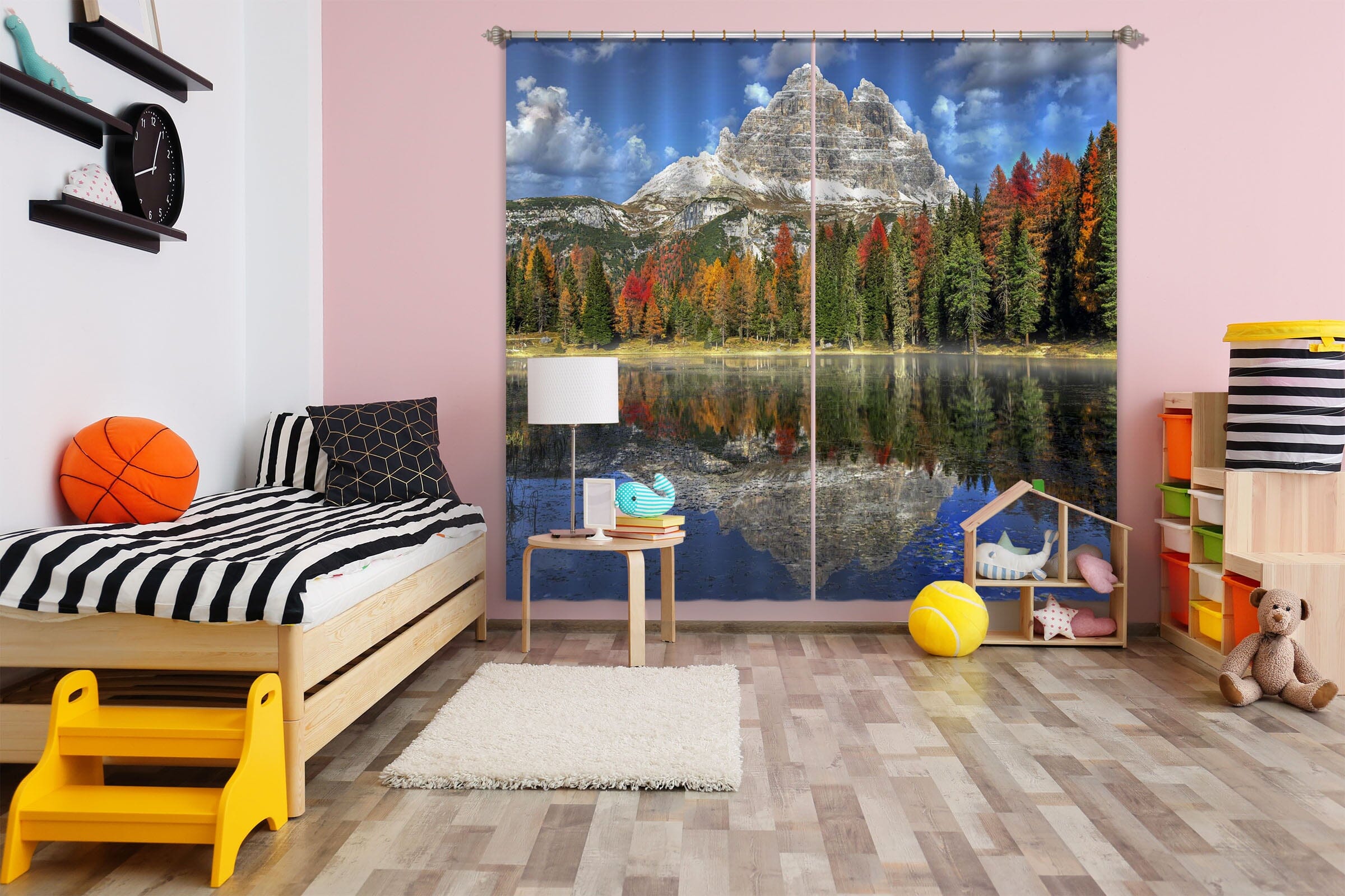 3D Forest Lake 176 Marco Carmassi Curtain Curtains Drapes Curtains AJ Creativity Home