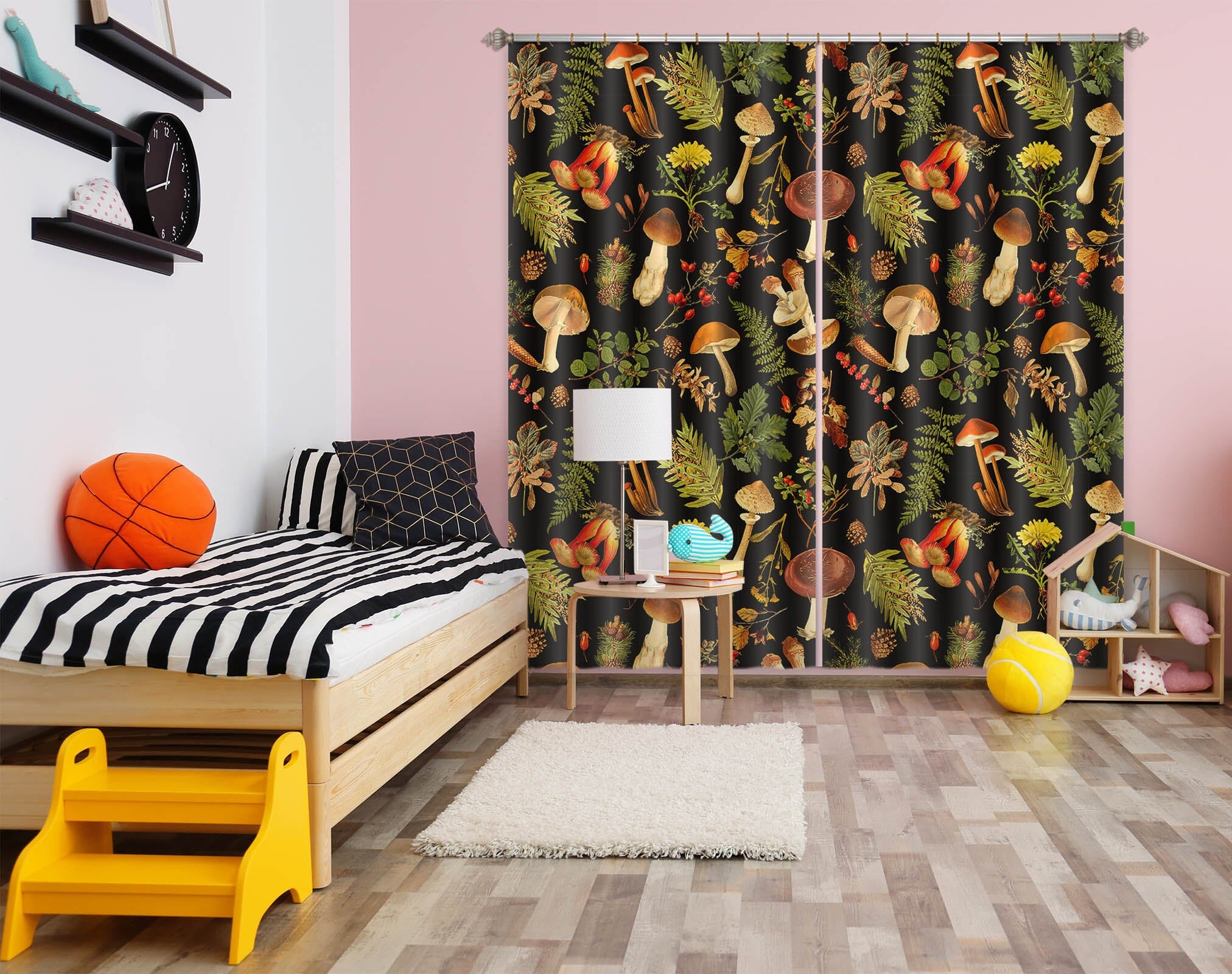 3D Red Mushroom 262 Uta Naumann Curtain Curtains Drapes Curtains AJ Creativity Home