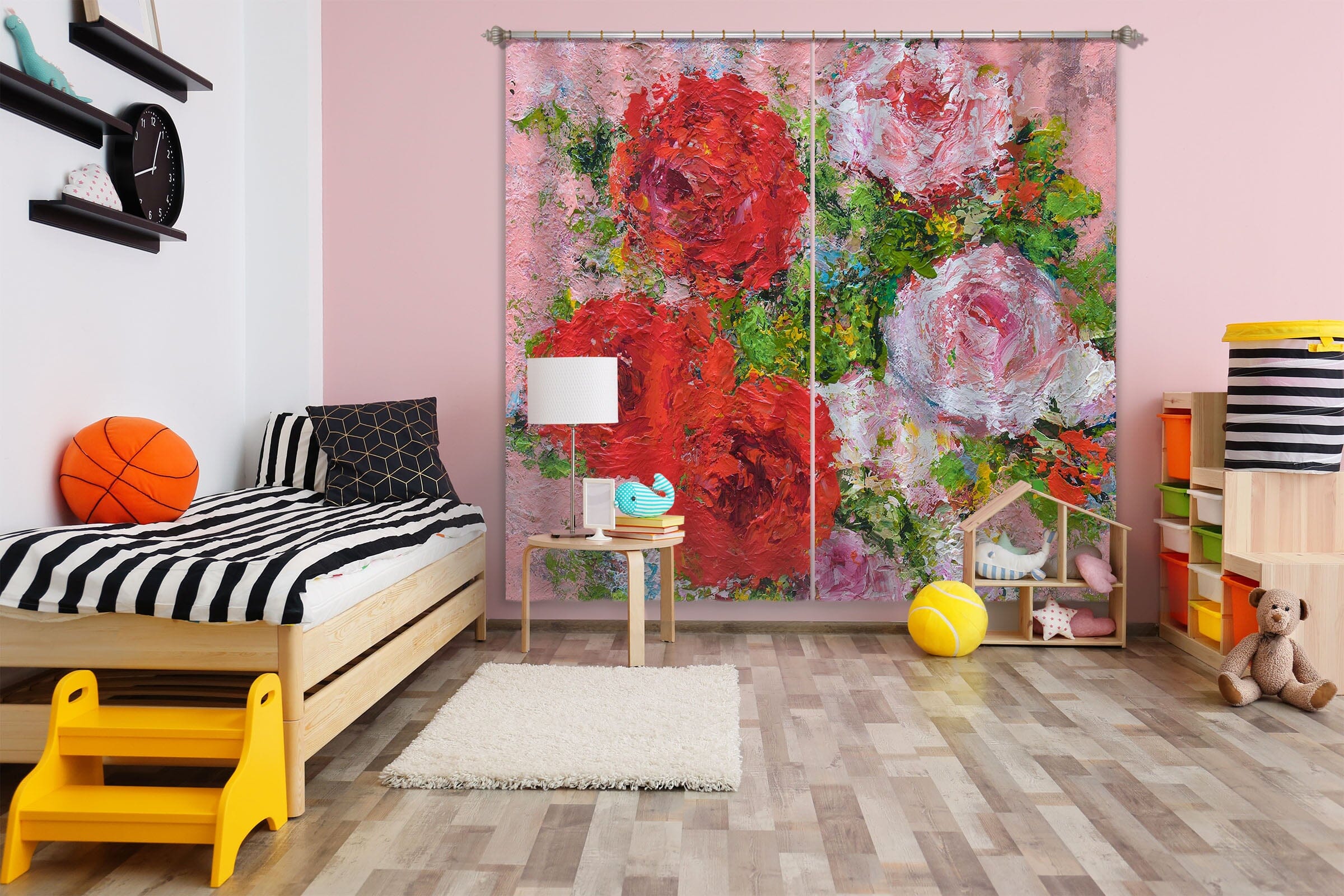 3D Color Rose 212 Allan P. Friedlander Curtain Curtains Drapes Curtains AJ Creativity Home