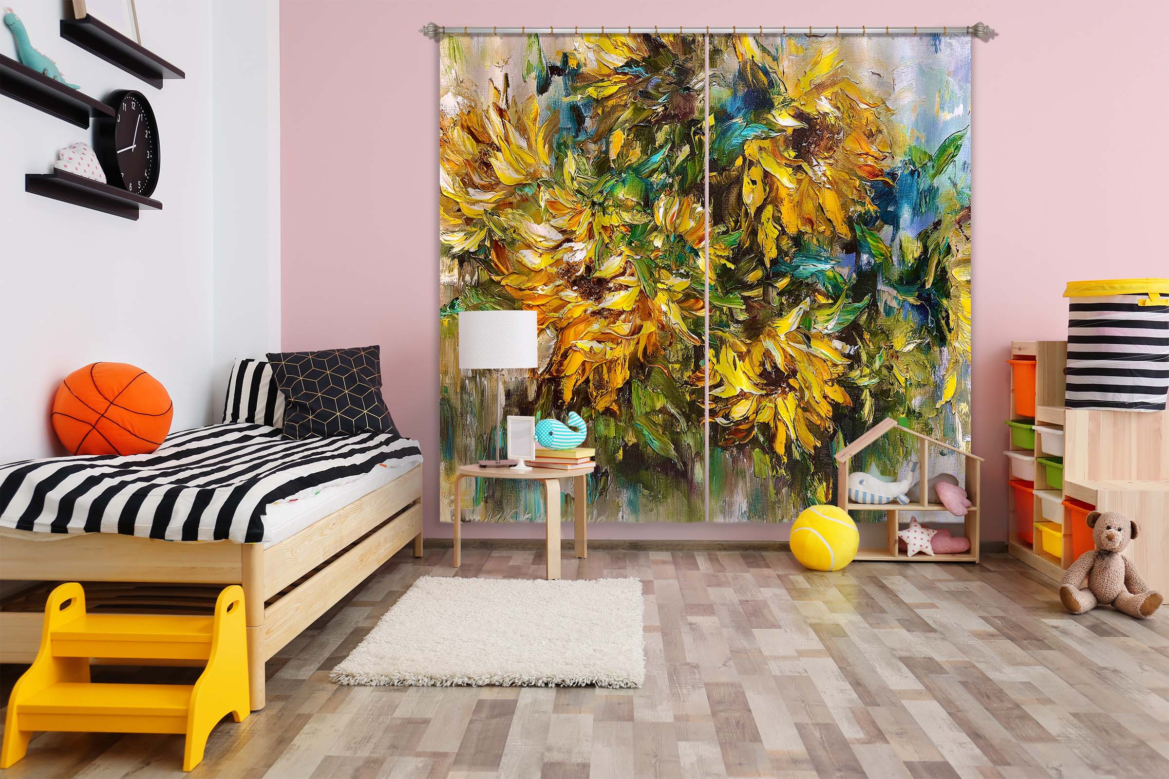 3D Yellow Sunflower 3012 Skromova Marina Curtain Curtains Drapes