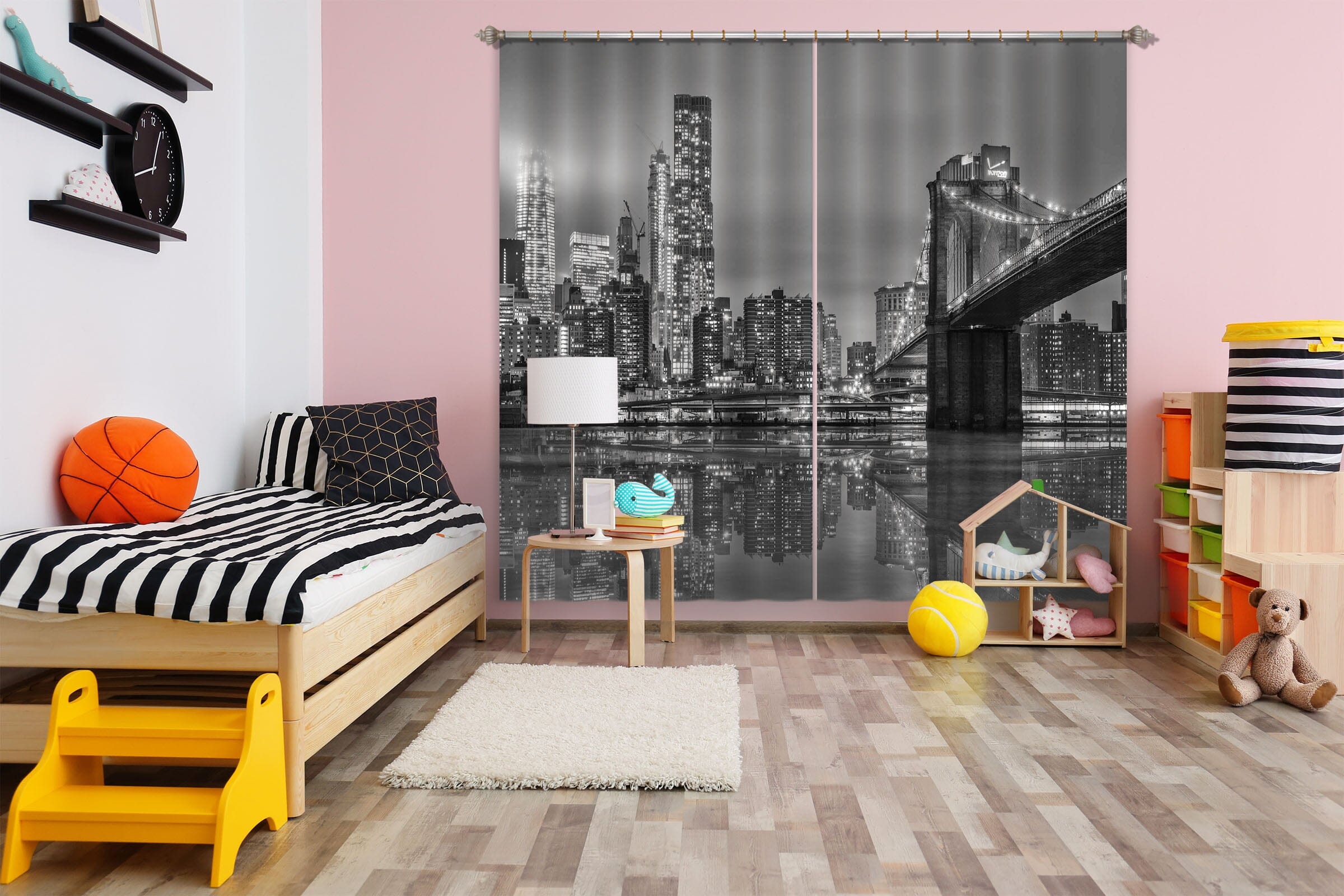 3D Grey Bridge 101 Marco Carmassi Curtain Curtains Drapes Curtains AJ Creativity Home