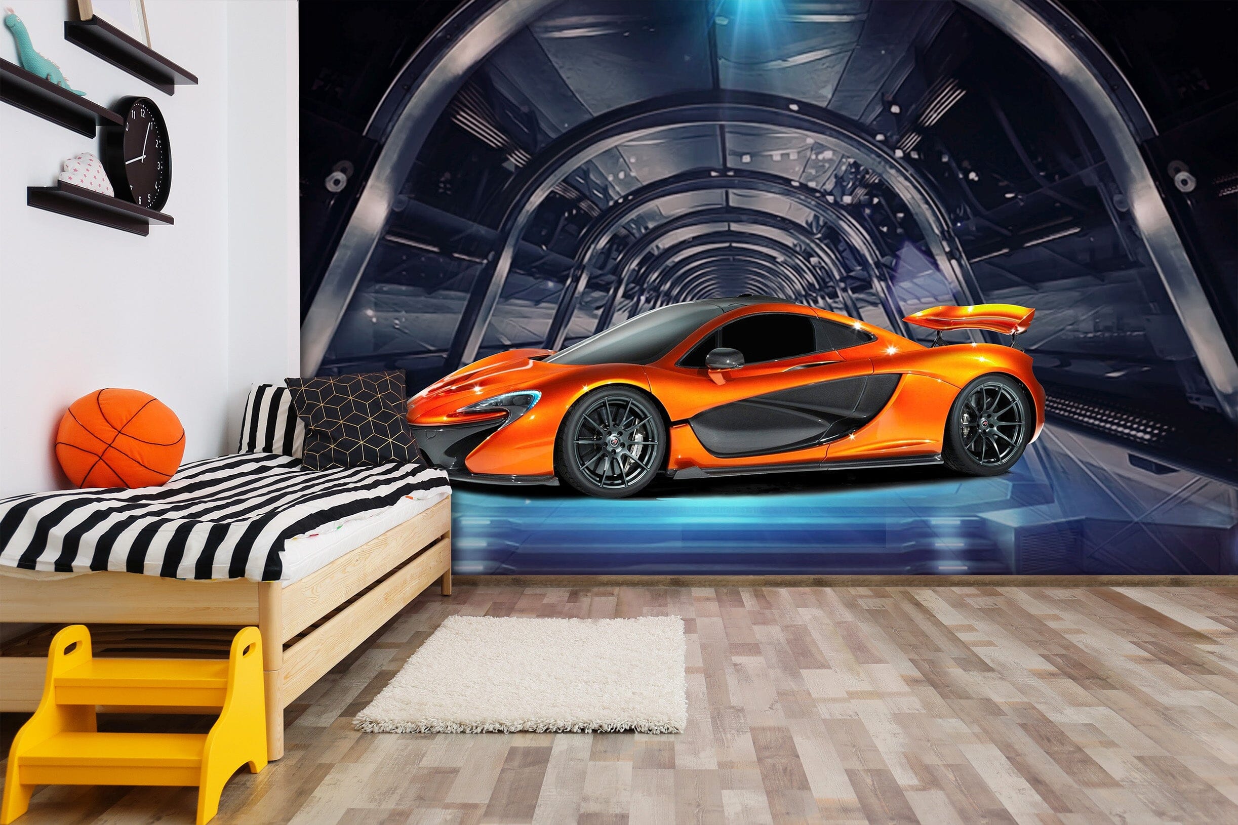 3D Yellow Car 1642 Wall Murals Wallpaper AJ Wallpaper 2