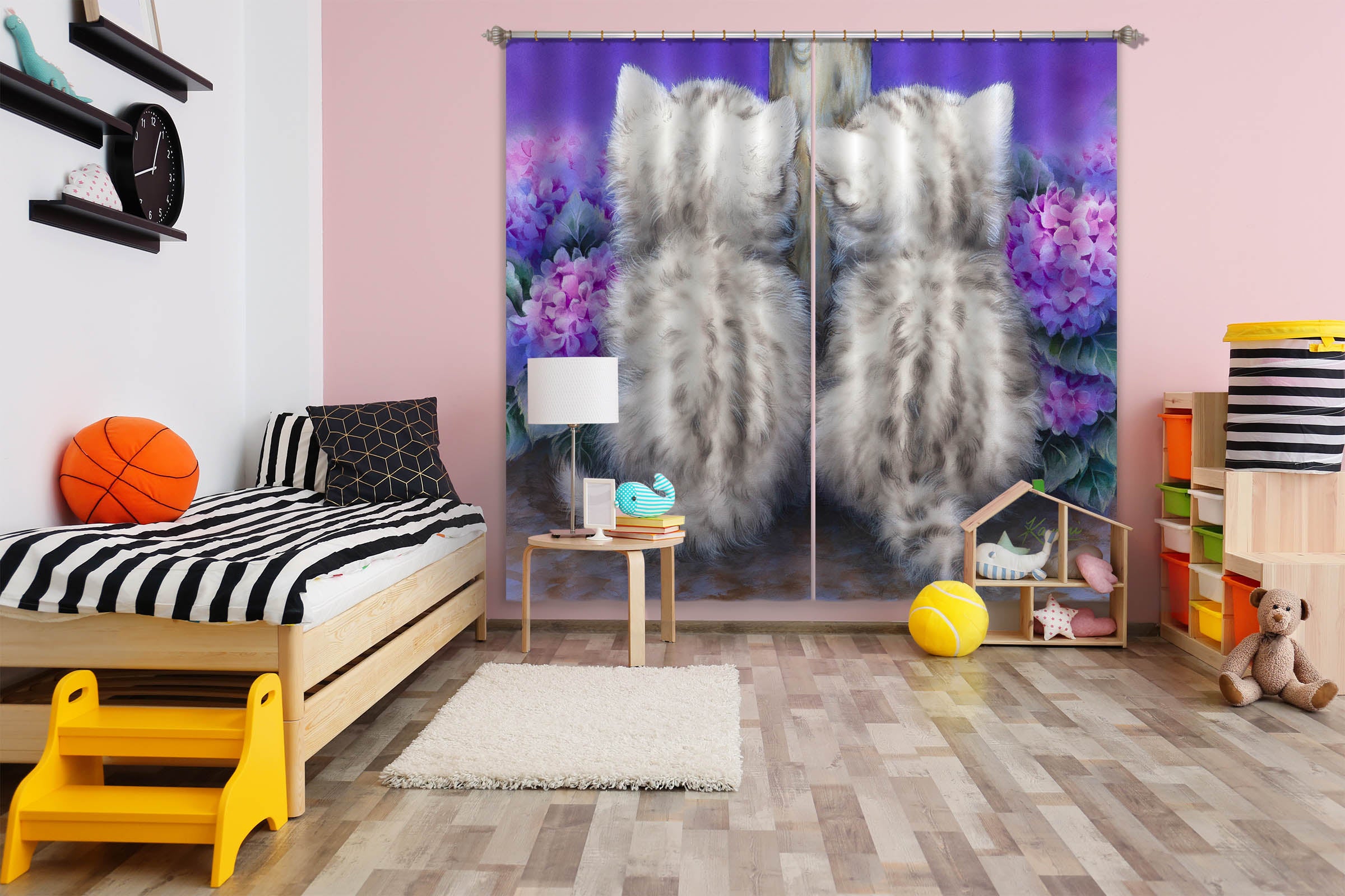 3D Cute Kitten 9074 Kayomi Harai Curtain Curtains Drapes