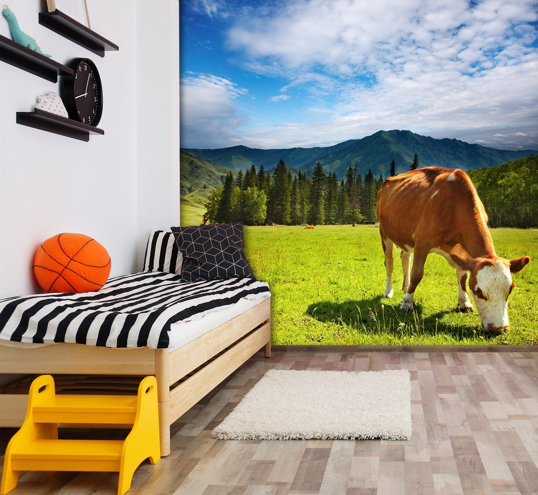 3D Forest Cow 407 Wall Murals Wallpaper AJ Wallpaper 2