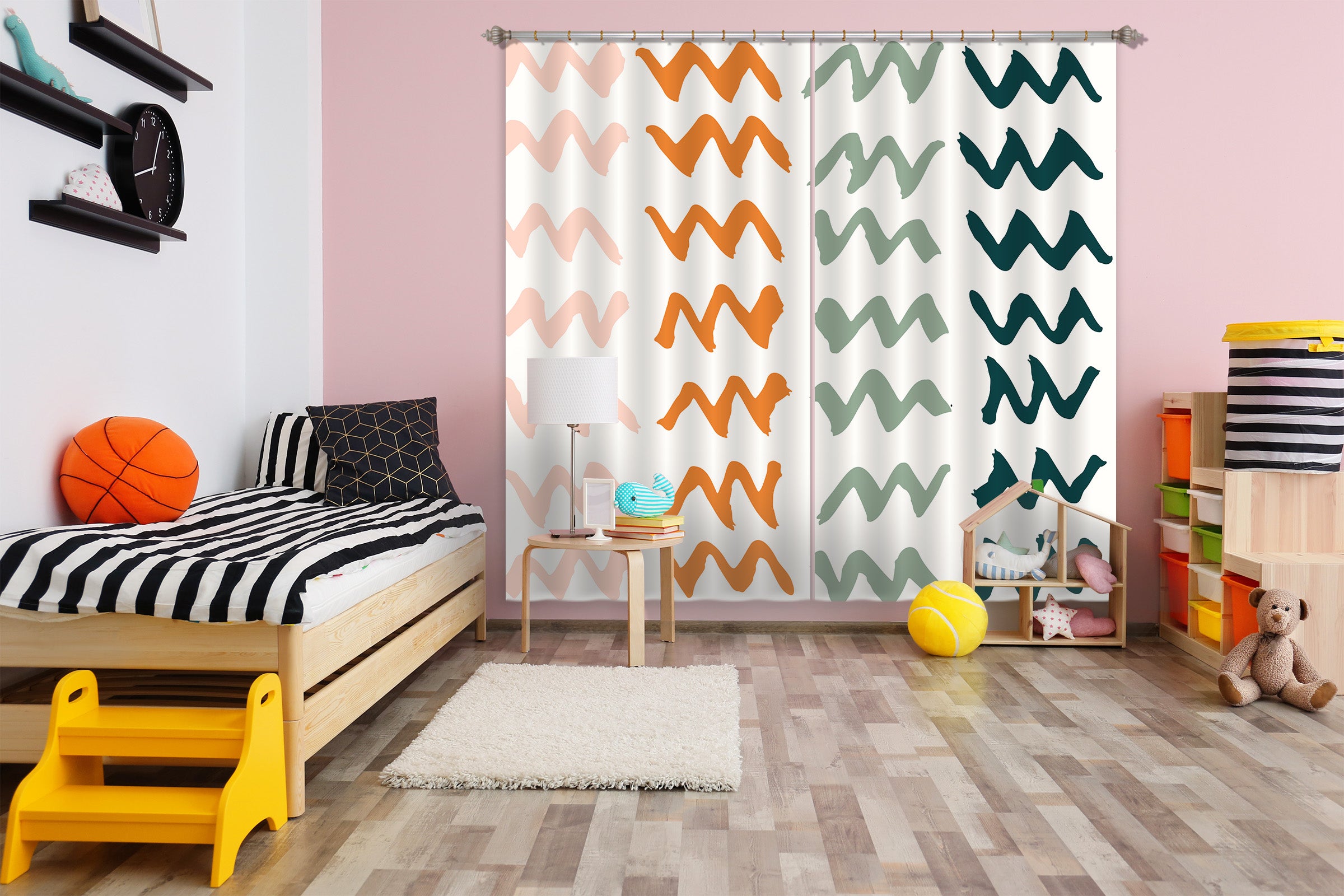 3D Colored Curve 111114 Kashmira Jayaprakash Curtain Curtains Drapes